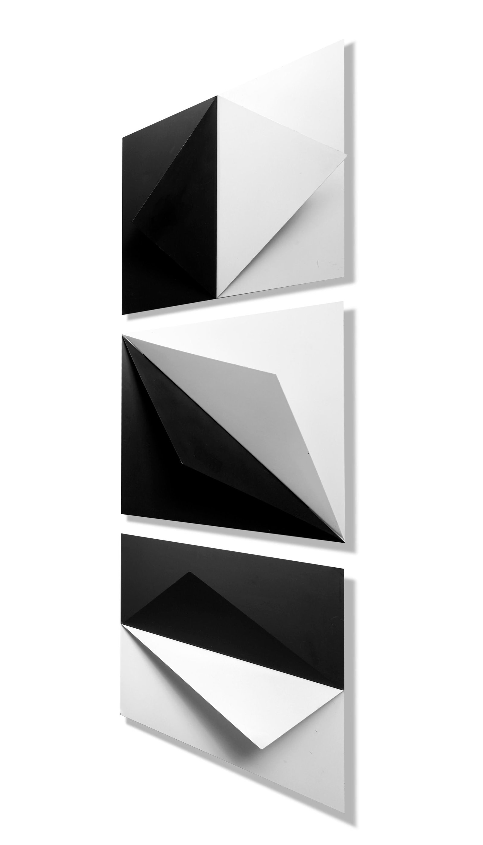 Set of 3, Vintage 3d Metal Wall Sculpture - 12