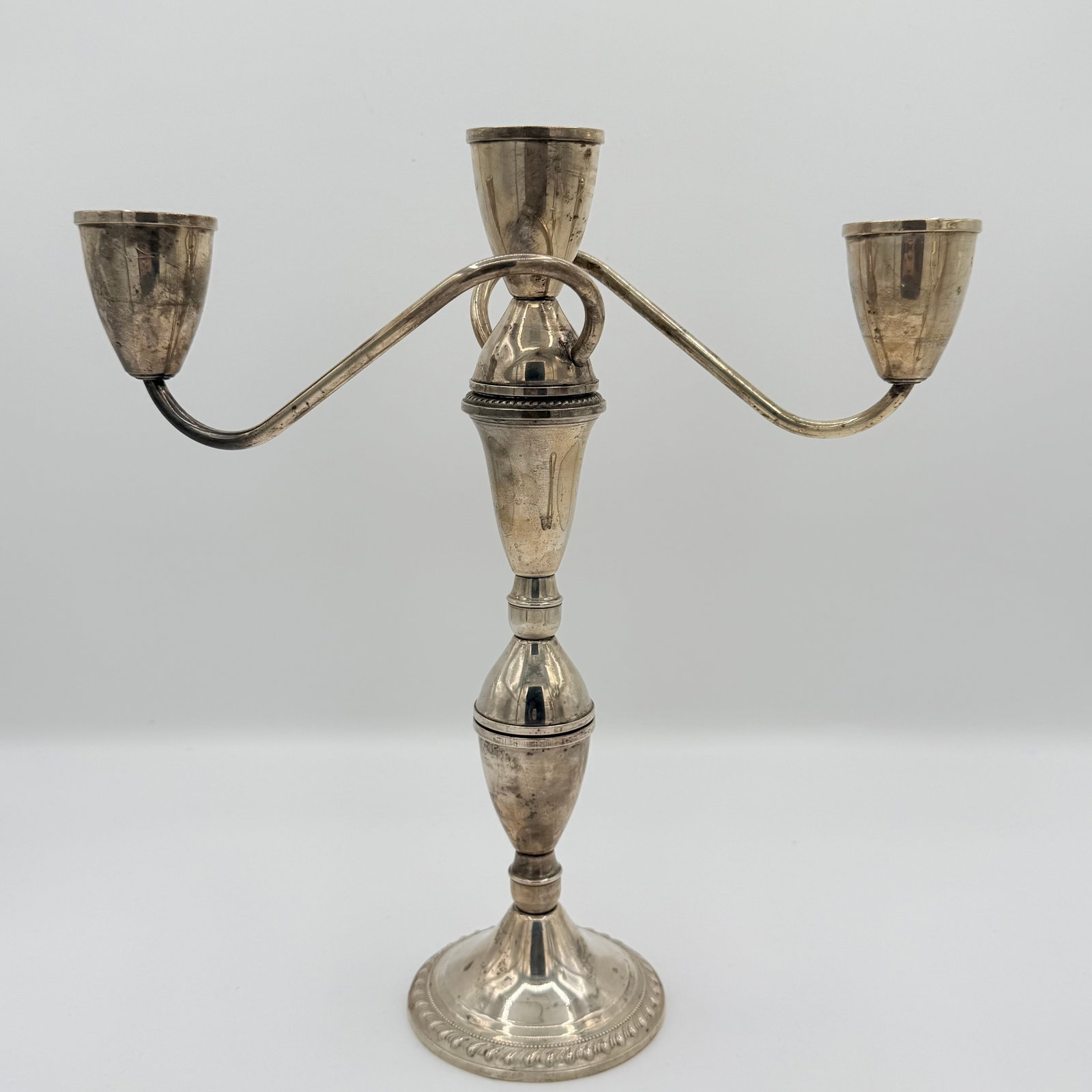 Midcentury Duchin Creation Weighted Sterling Silver Three-Way Convertible Candelabra - A Pair - 3