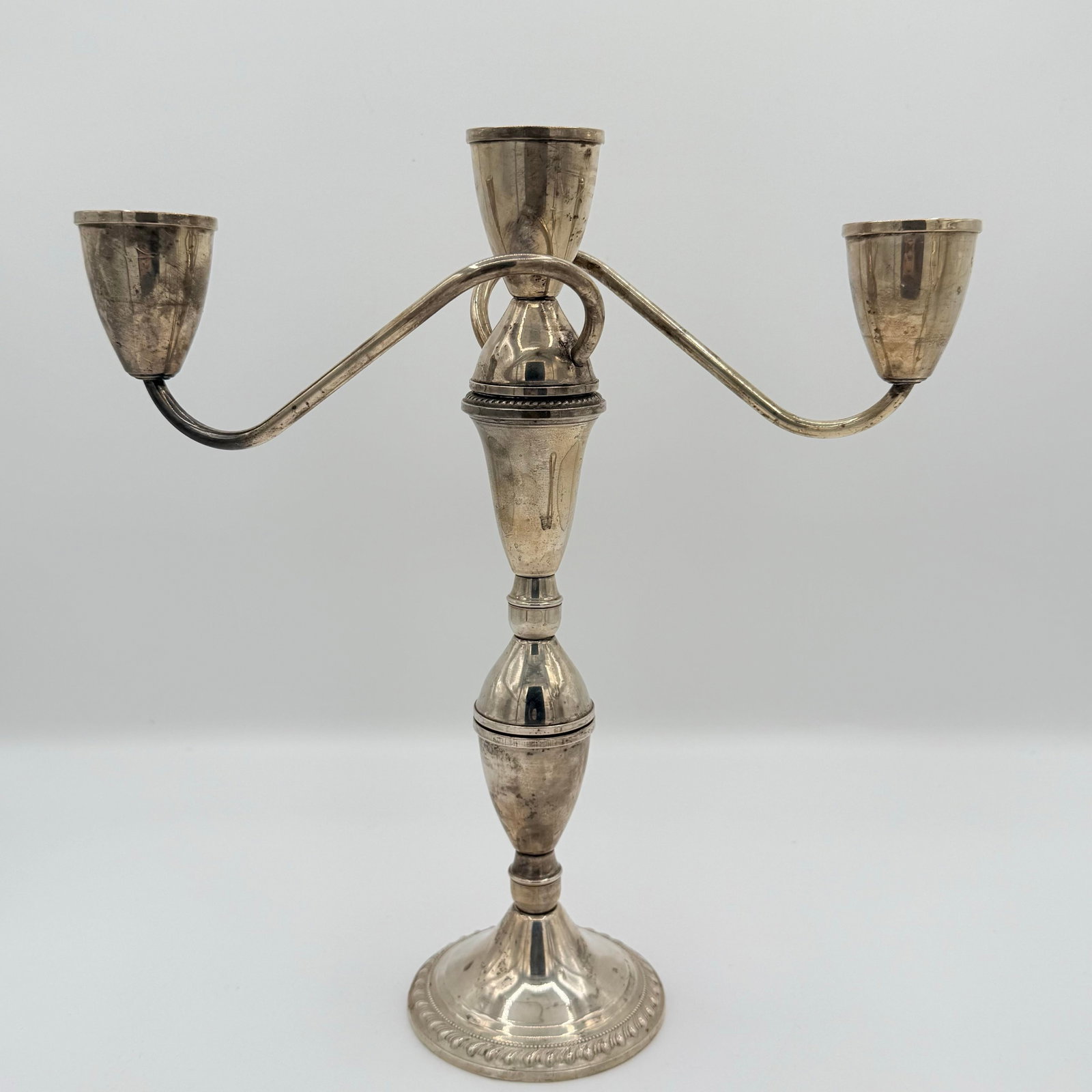 Midcentury Duchin Creation Weighted Sterling Silver Three-Way Convertible Candelabra - A Pair - 5