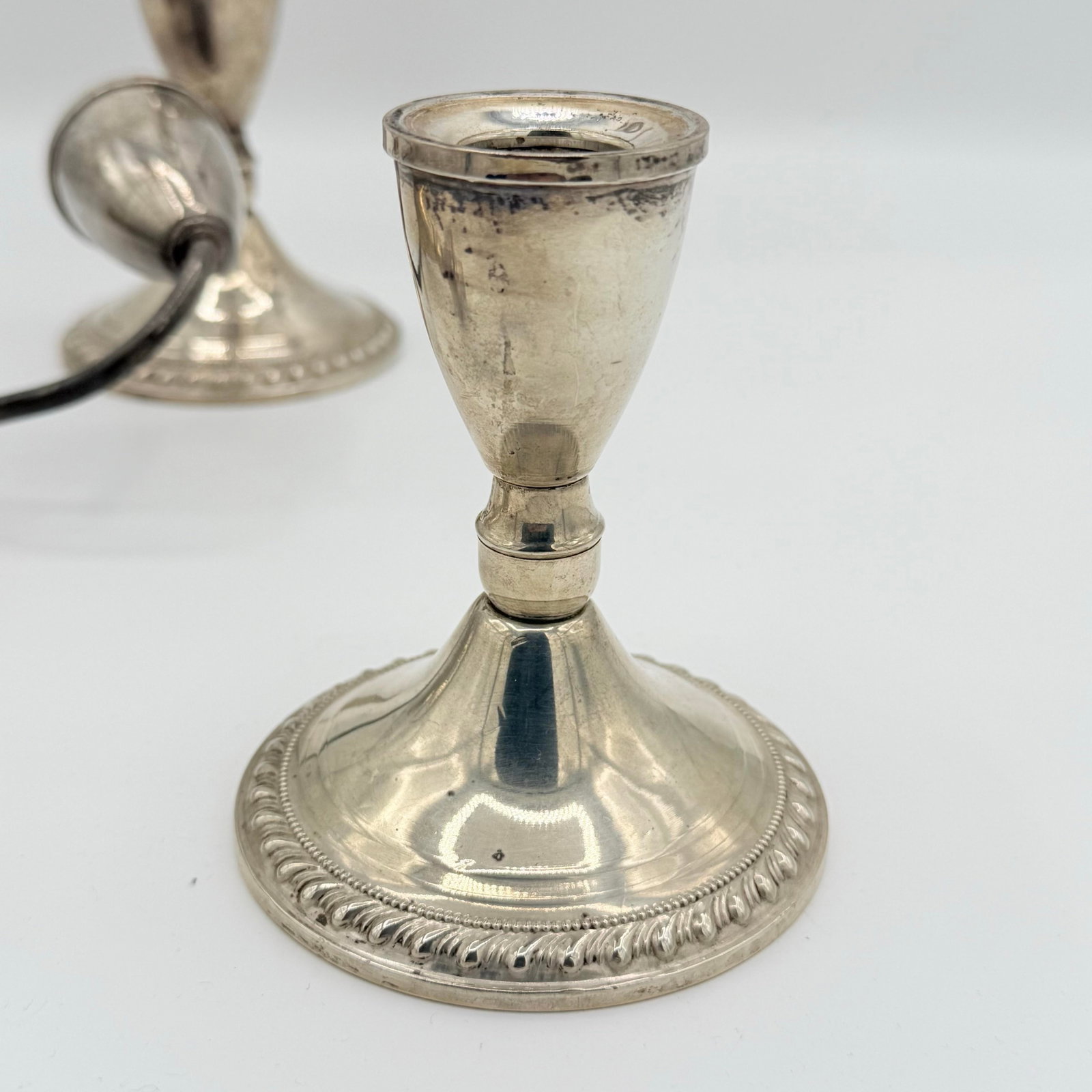 Midcentury Duchin Creation Weighted Sterling Silver Three-Way Convertible Candelabra - A Pair - 9