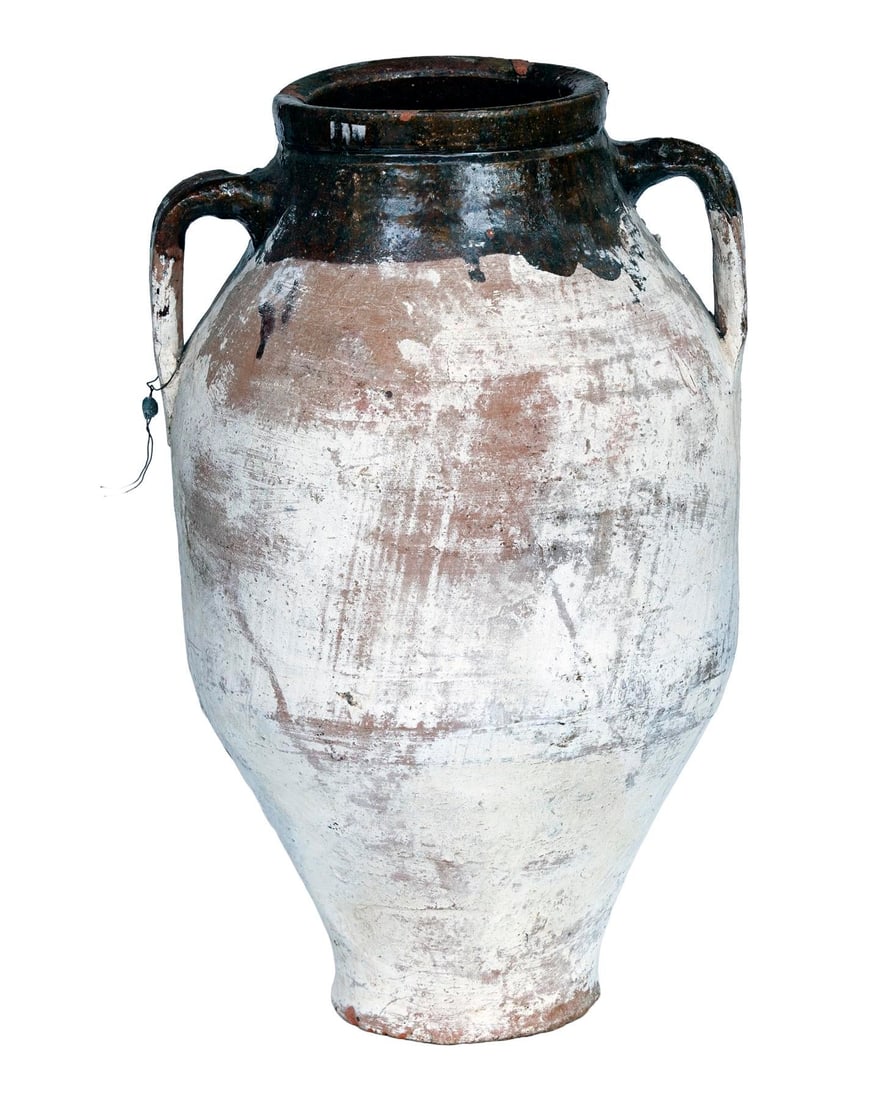 Vintage Mediterranean Terracotta Olive Oil Jar - 6