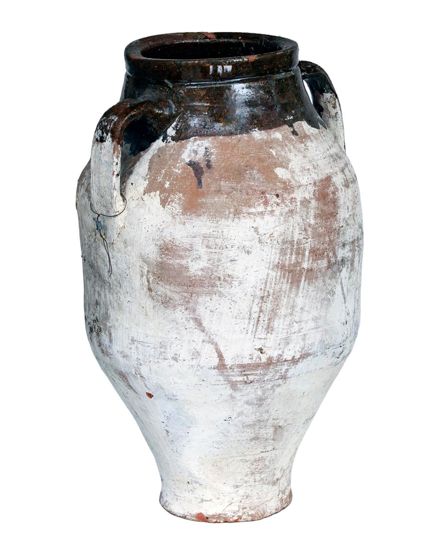 Vintage Mediterranean Terracotta Olive Oil Jar - 7