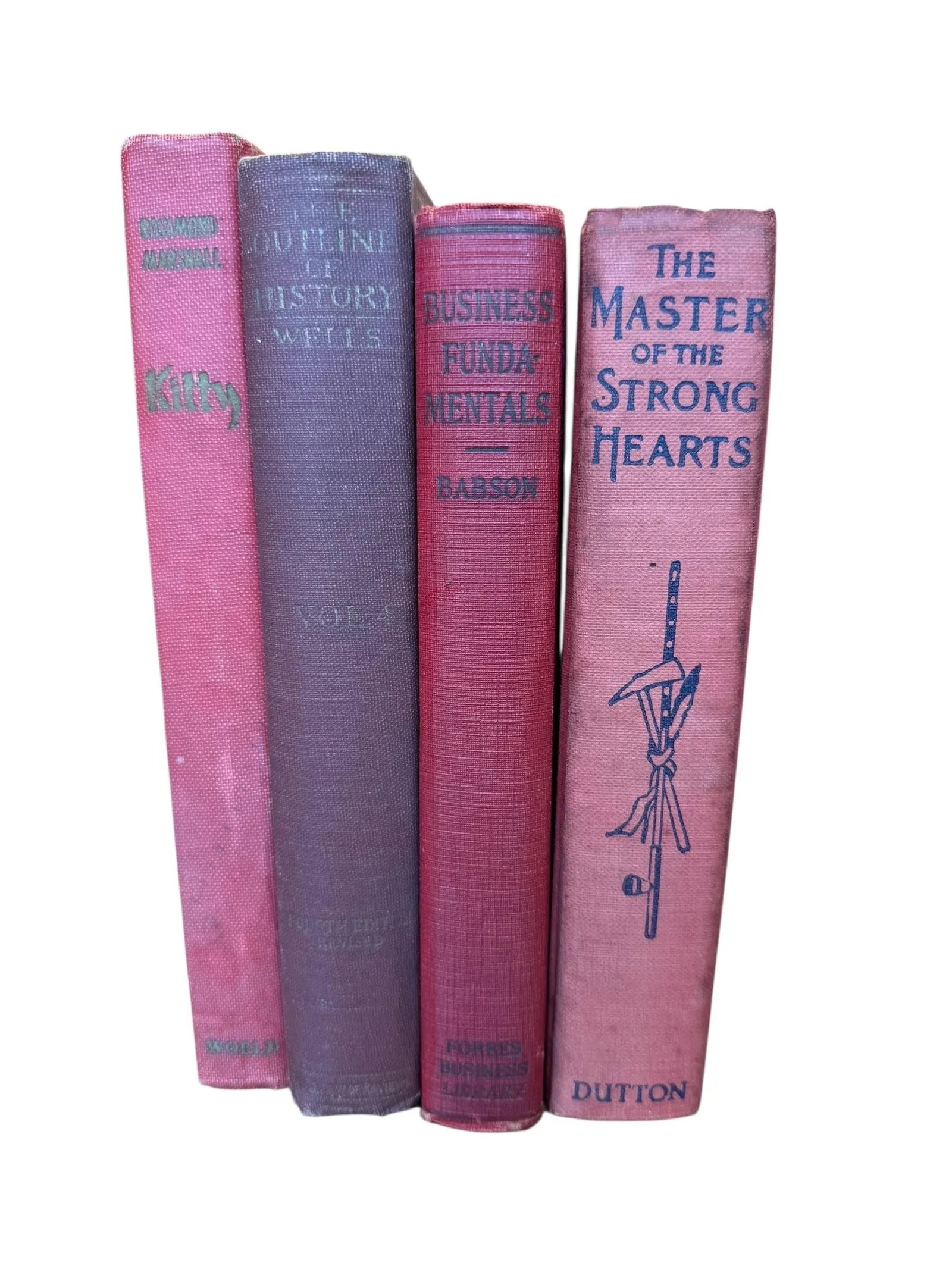 Set of 8 Antique Vintage Decor Designer Collection Hardcover Books Red Green Decor - 3