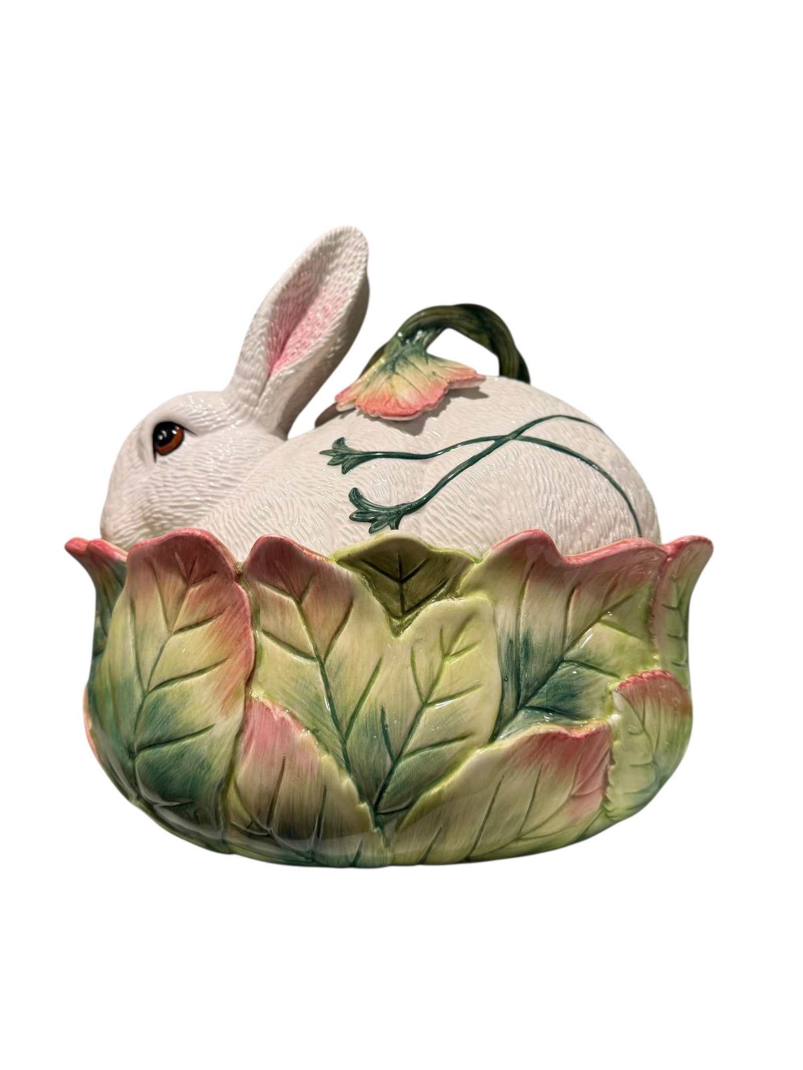 Rabbit Fitz & Floyd "Le Lapin" Large Oval Covered Vegetable Bowl - 7