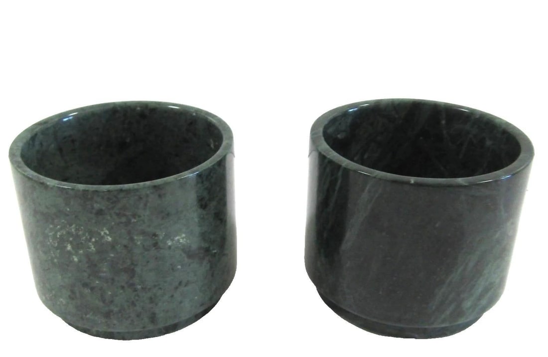 Boxed Anastasio Home Tania Sarin Bespoke Espresso Set Stone Cups and Brass Tray - 3pcs - 6