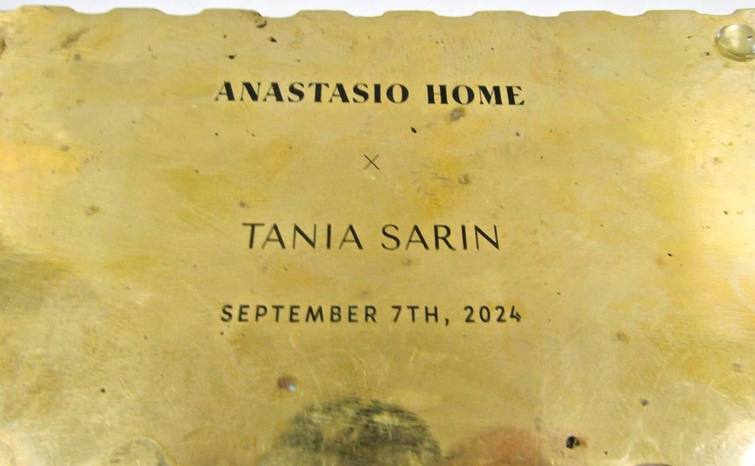 Boxed Anastasio Home Tania Sarin Bespoke Espresso Set Stone Cups and Brass Tray - 3pcs - 9