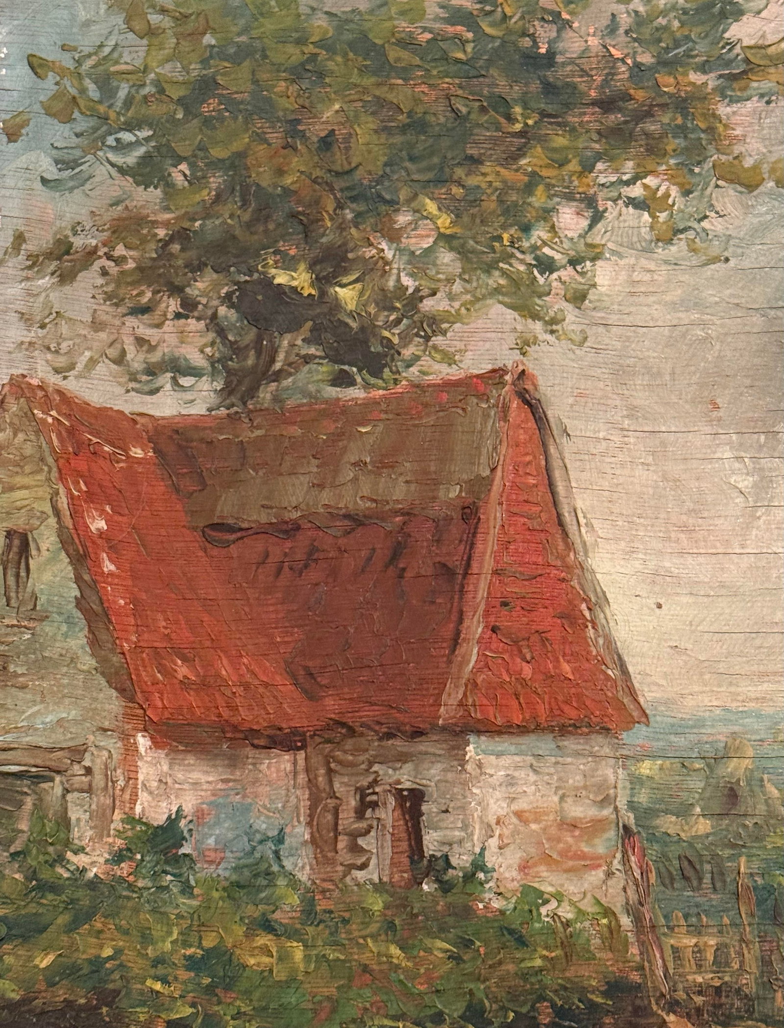 Late 19th Century Gold Framed French Impressionist Oil on Board "Countryside Stroll" Artist Signed T - 8