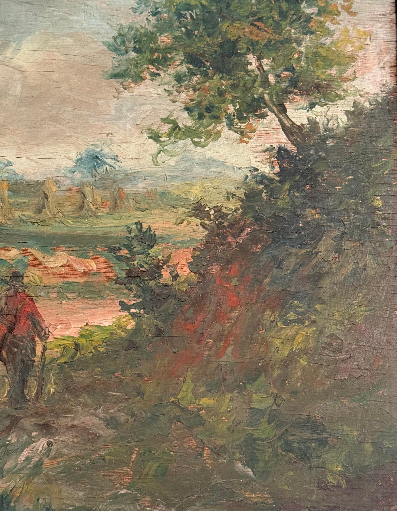 Late 19th Century Gold Framed French Impressionist Oil on Board "Countryside Stroll" Artist Signed T - 9