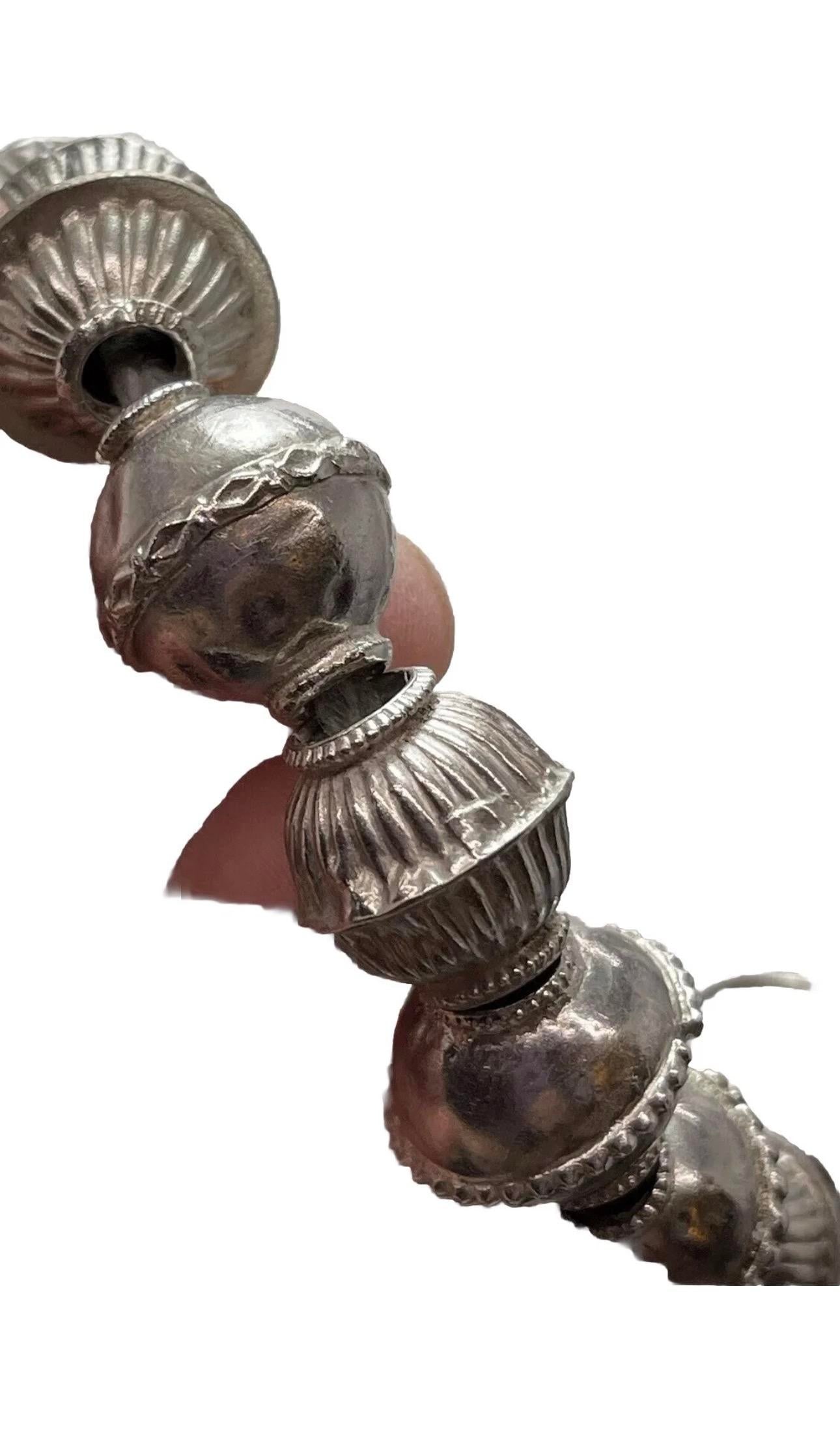 Antique Afghani Silver Balochi Bead Necklace. Antique Afghanistan Jewelry - 4