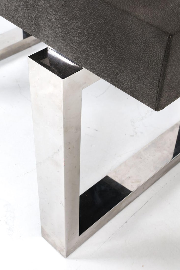 Custom Console Table or Desk With Chrome Base - 10