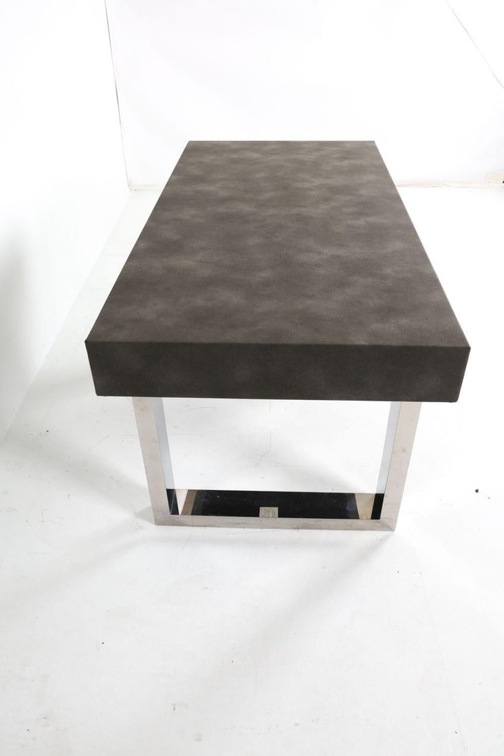 Custom Console Table or Desk With Chrome Base - 5