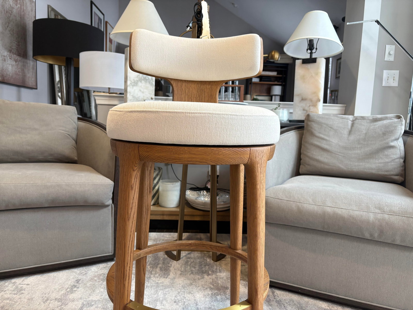 Rh Ligne High Back Swivel Bar Stool - Single - 14