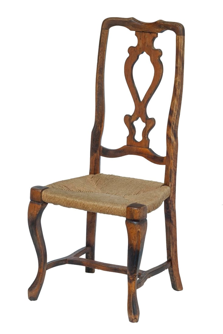 Set of 4/ 19th Century French Provincial Walnut Dining Chairs - 11