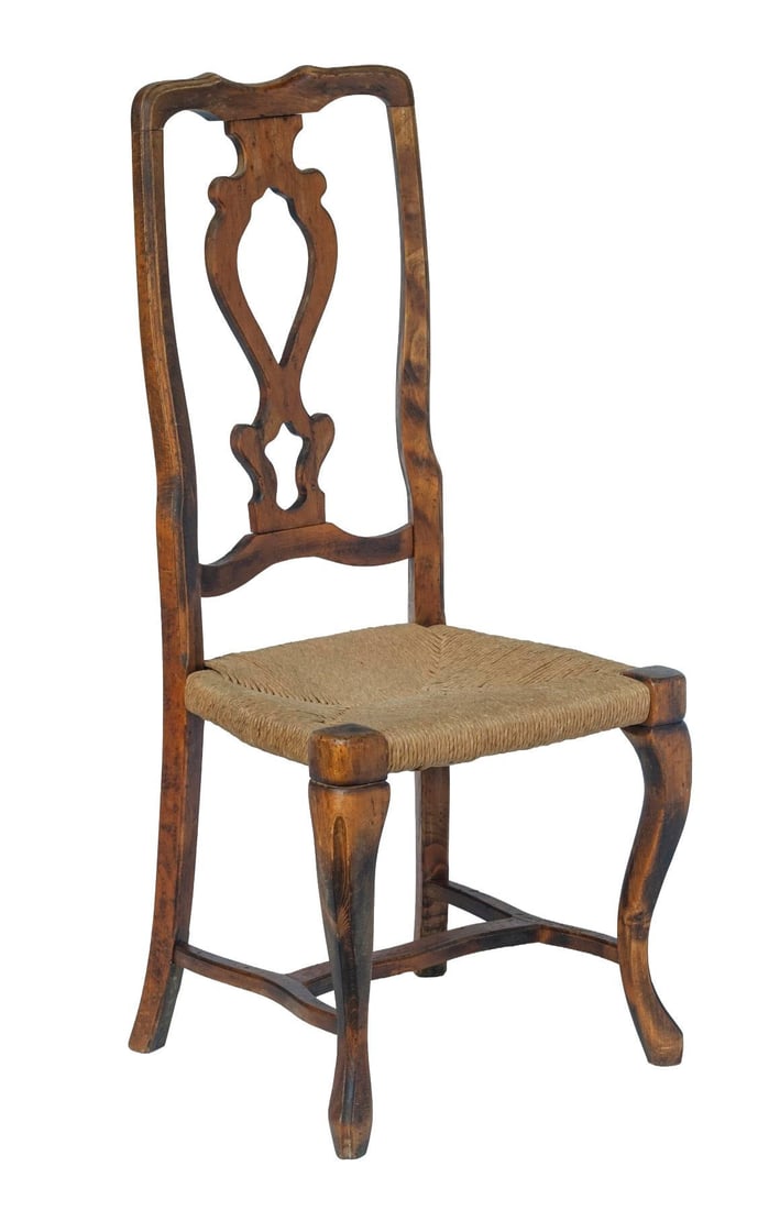 Set of 4/ 19th Century French Provincial Walnut Dining Chairs - 12
