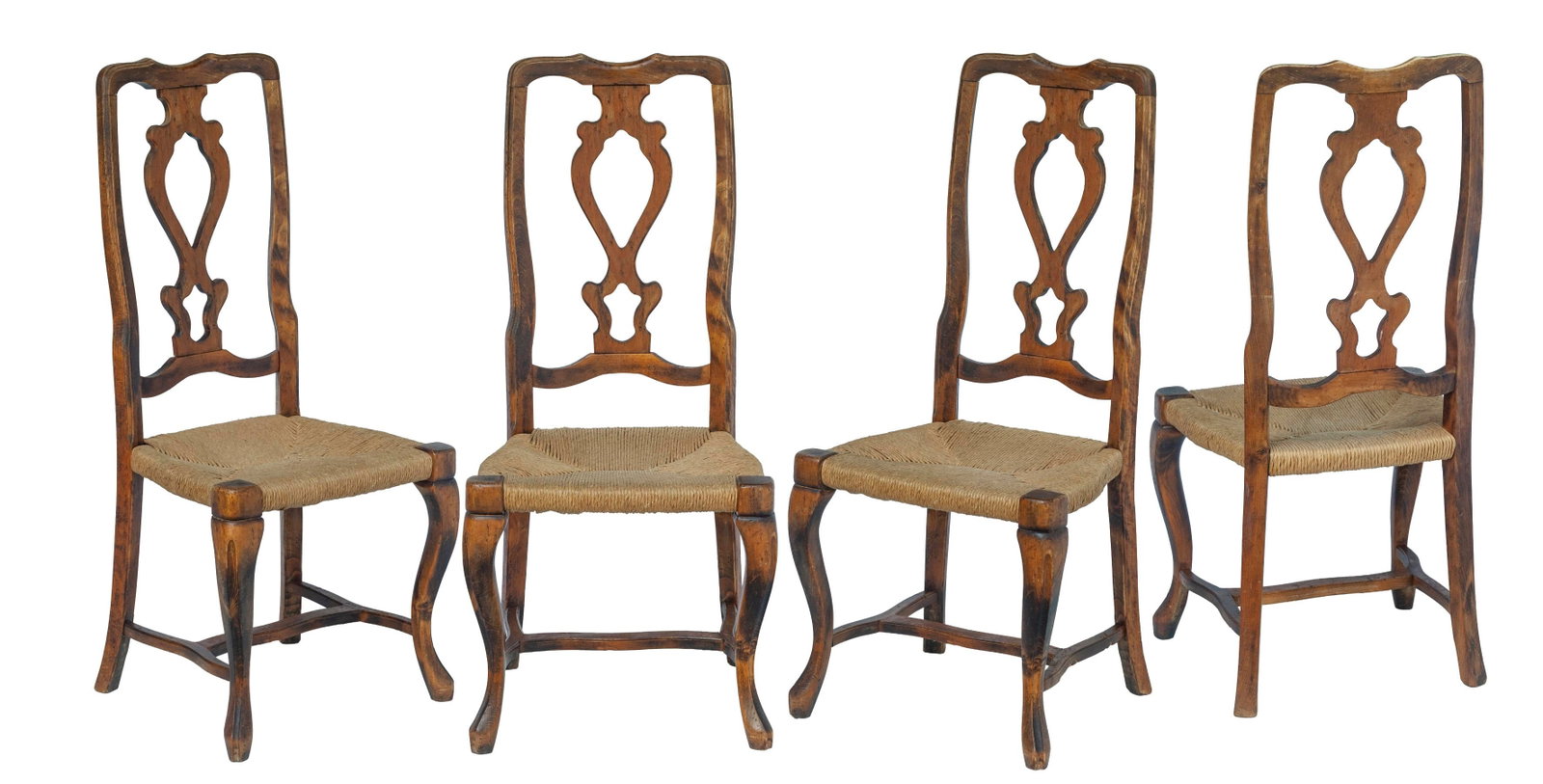 Set of 4/ 19th Century French Provincial Walnut Dining Chairs - 3