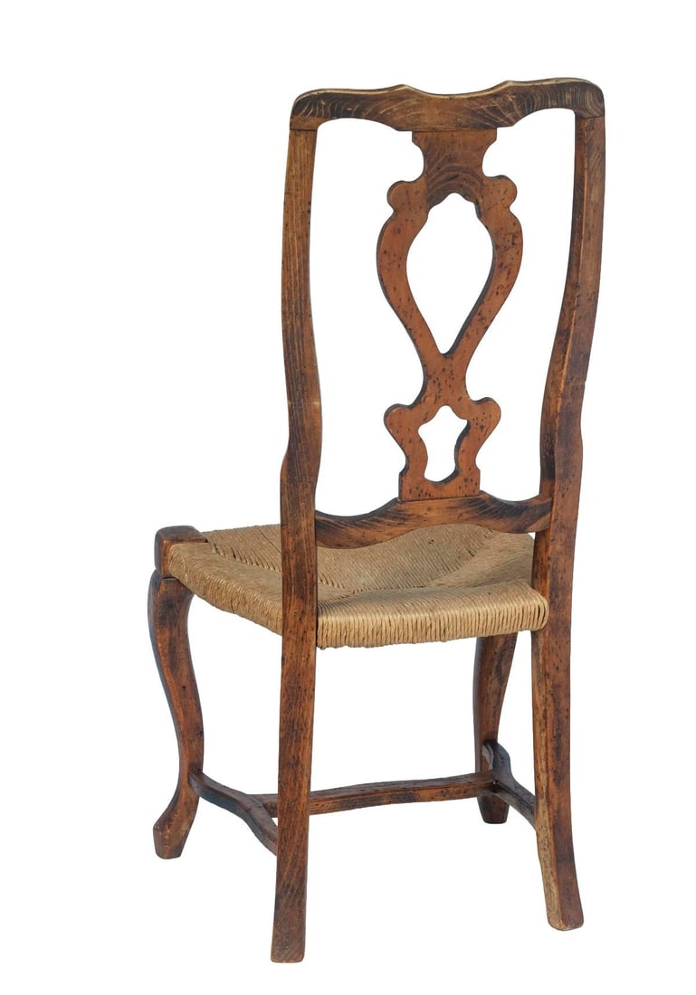 Set of 4/ 19th Century French Provincial Walnut Dining Chairs - 4