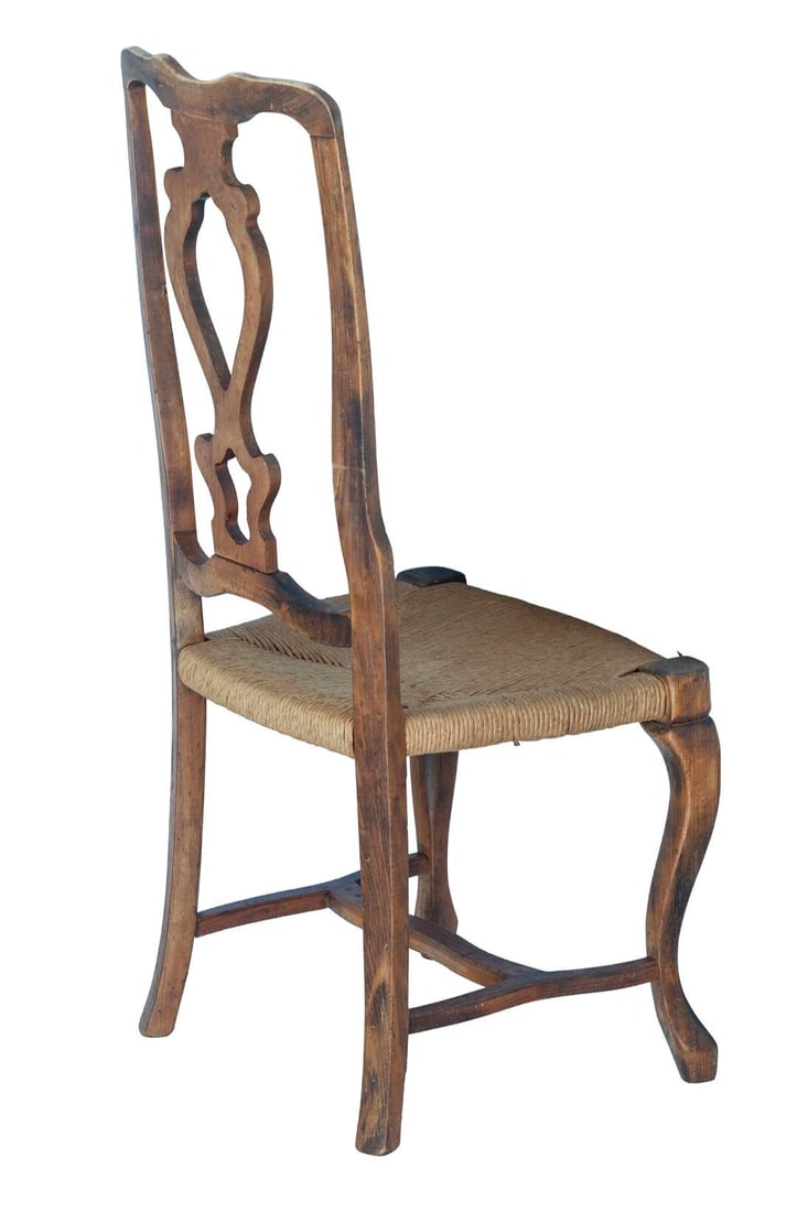 Set of 4/ 19th Century French Provincial Walnut Dining Chairs - 8
