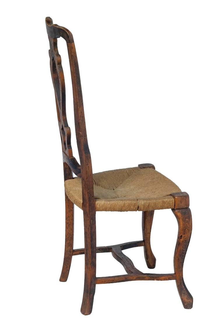 Set of 4/ 19th Century French Provincial Walnut Dining Chairs - 9