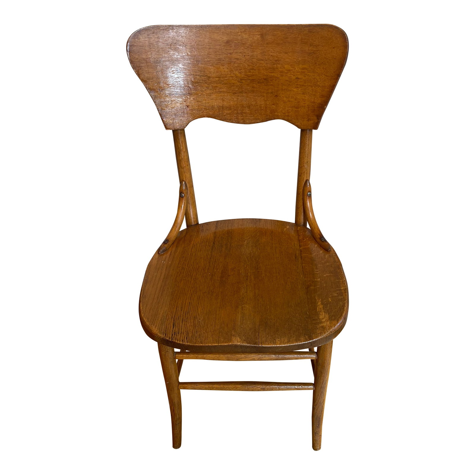Antique American Oak Bentwood Chair: Item: Antique Oak Bentwood Chair Style: Early American Country of Origin: United States Dimensions: 18''W * 16.5''D * 36''H Seat Height: 18.0 in Number of Seats: 1 Materials: Oak Color: Brown More Abo