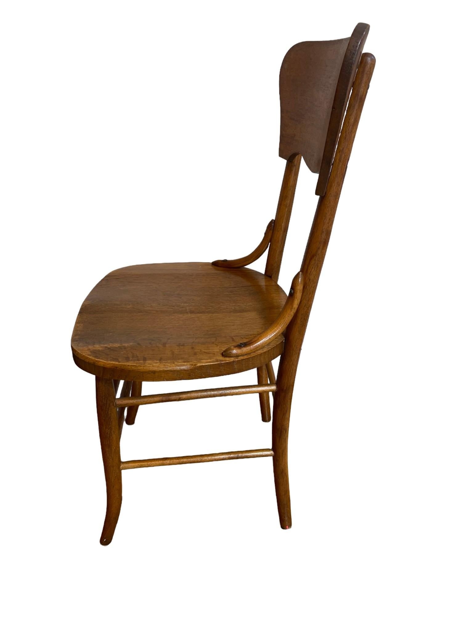 Antique American Oak Bentwood Chair - 2