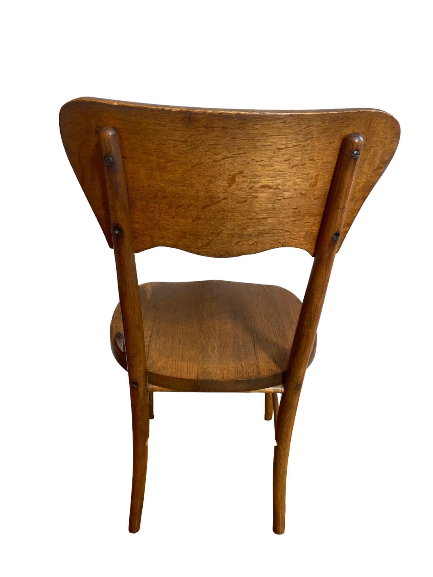 Antique American Oak Bentwood Chair - 3
