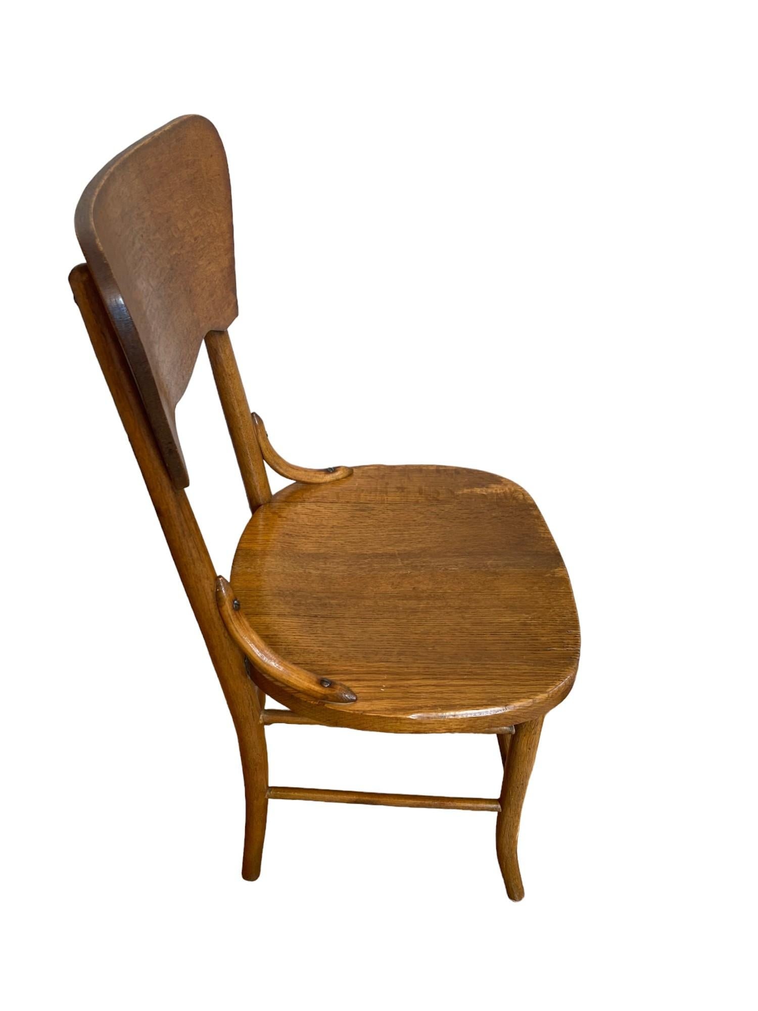 Antique American Oak Bentwood Chair - 4