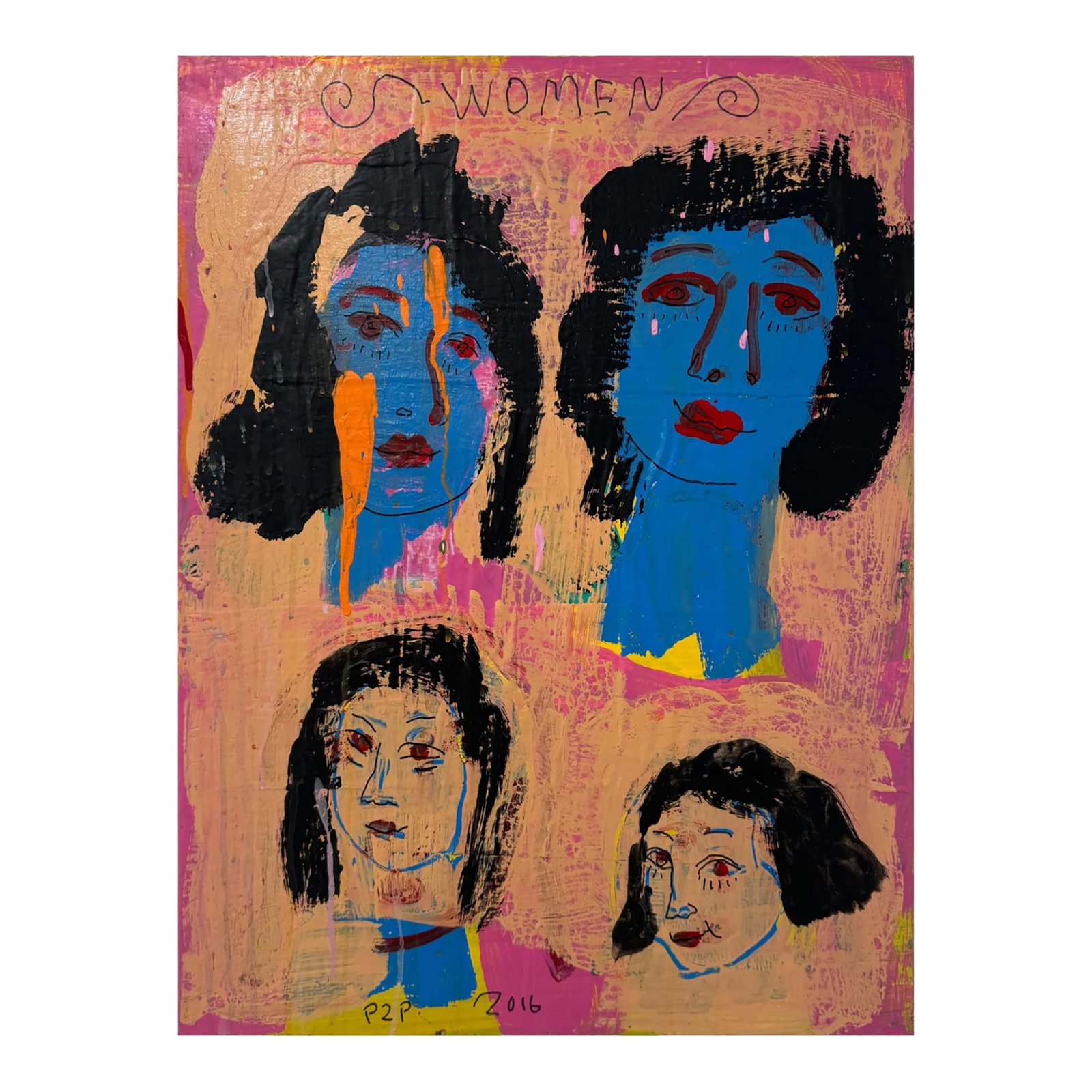 Contemporary Women by Patricia Zinsmeister Parker Painting: Women by Patricia Zinsmeister Parker (1934 - 2024) Mixed Media on Canvas, 2016, 18" x 24" Patricia Zinsmeister Parker's artistic journey began at age 12 with a scholarship to the Cleveland Institute