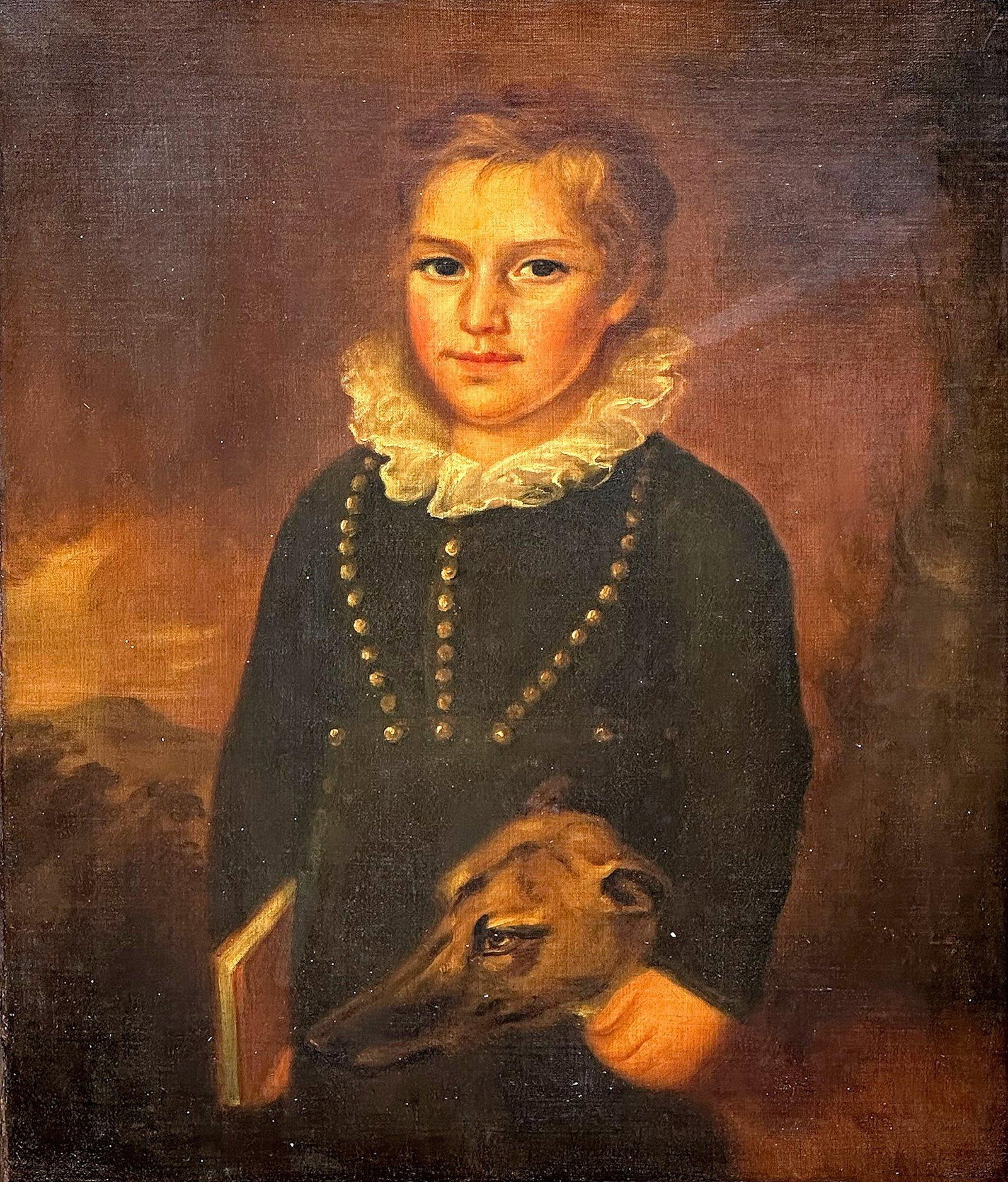 Original 19th C. Oil on Canvas Painting - Portrait of a Boy - 2