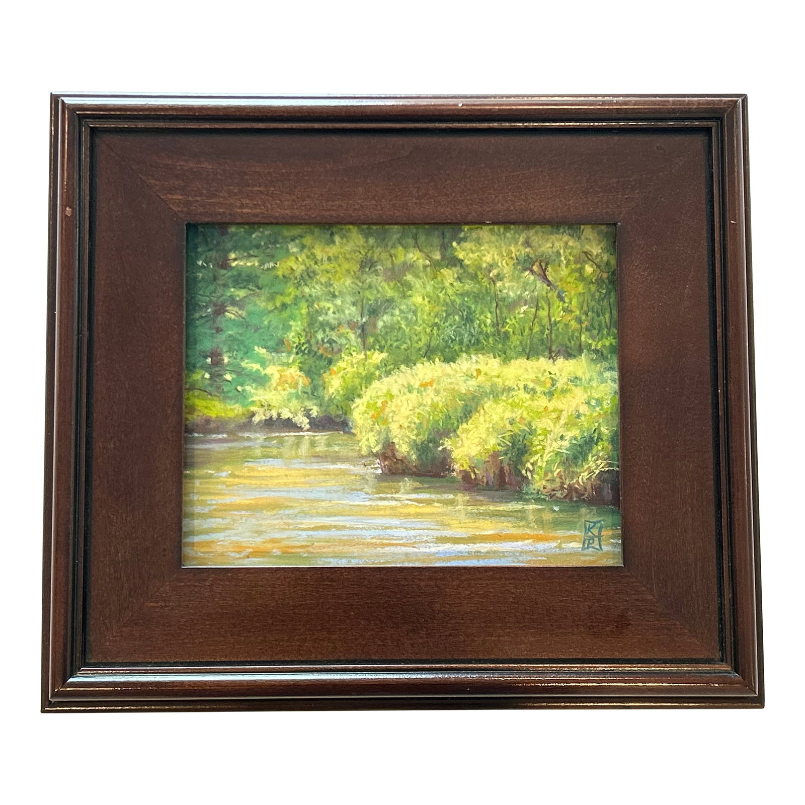 Late 20th Century "Waving Grasses" Signed Impressionist Landscape Oil Pastel Painting, Woodland Stre (1 of 6)