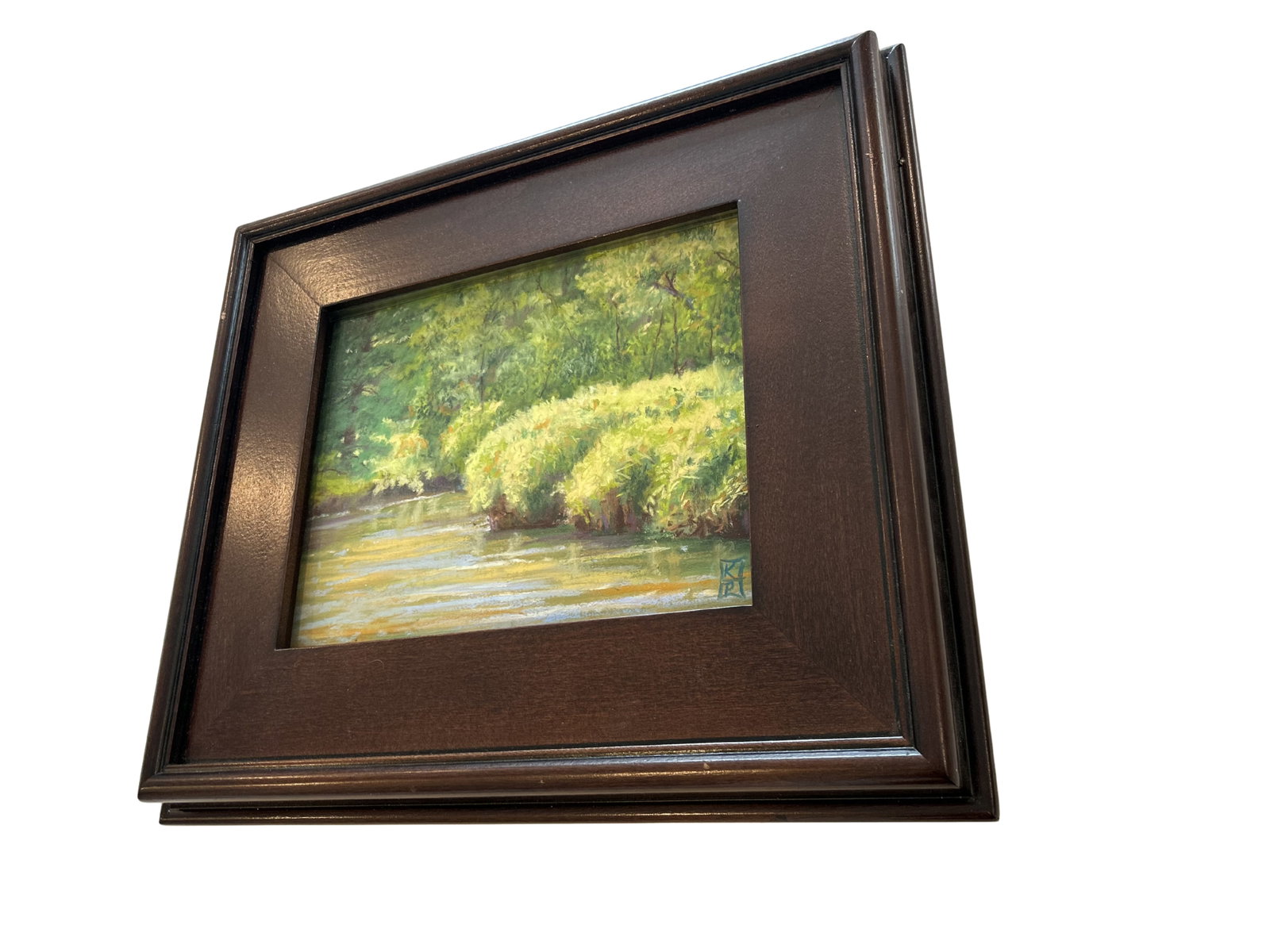 Late 20th Century "Waving Grasses" Signed Impressionist Landscape Oil Pastel Painting, Woodland Stre - 3
