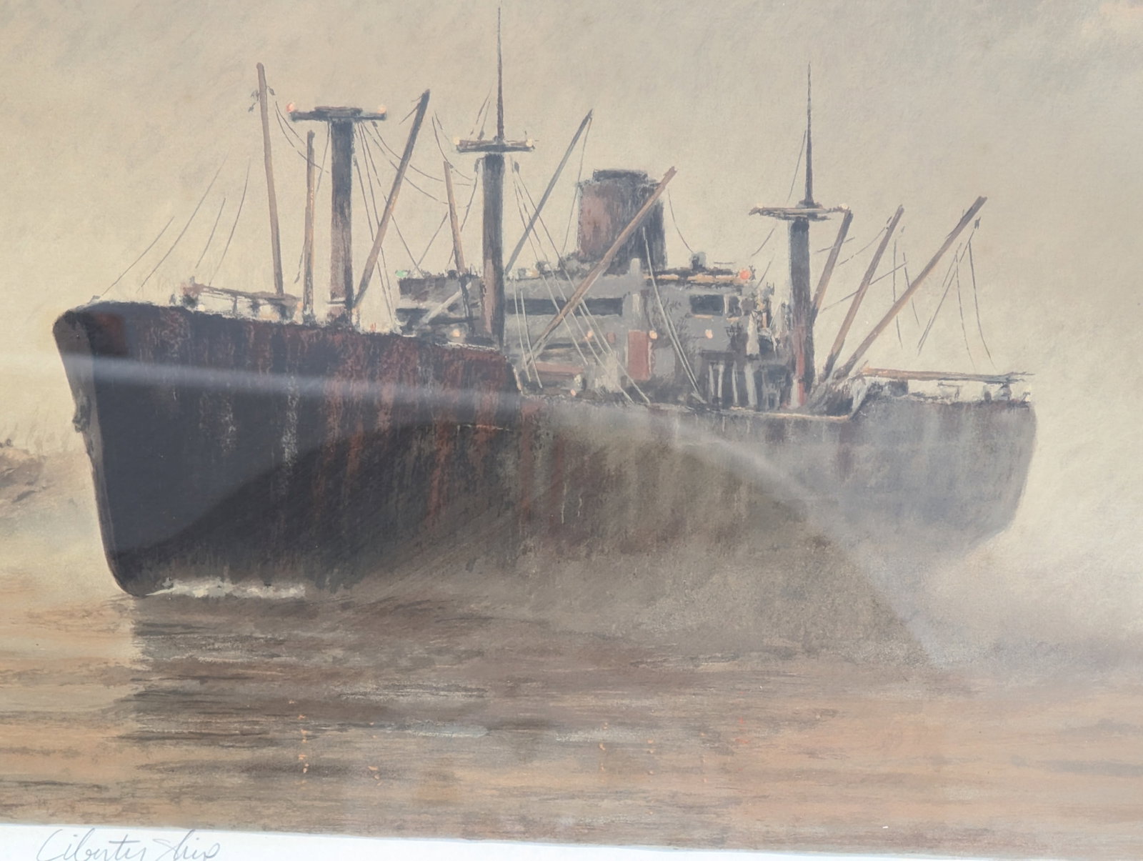 1980s "Liberty Ship" Original Serigraph by John Kelly, Signed #65/250 Framed - 6