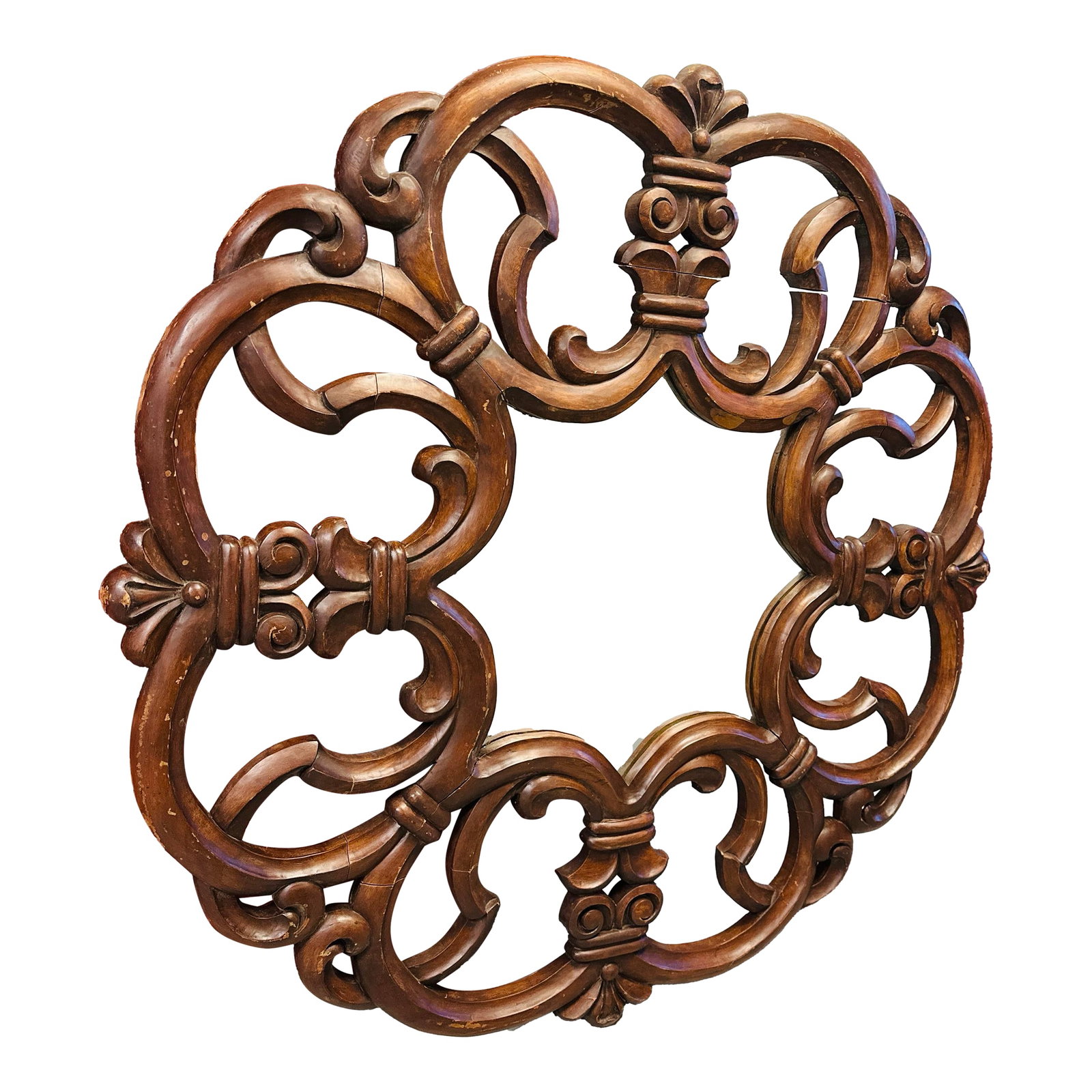 Large 60in Ornate Carved Wood Wall Mirror: Classic Roman Empire Wall Mirror, Handcrafted masterpiece exudes timeless elegance and sophistication. Inspired by the opulent designs of ancient Rome, its octet frame adds a touch of regality to any