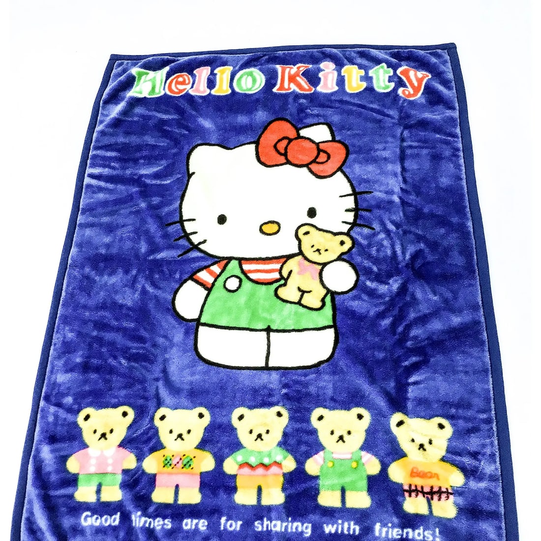 Rare Vintage Blue Bed Coverlet Hello Kitty Japan Origin 1993 - 2