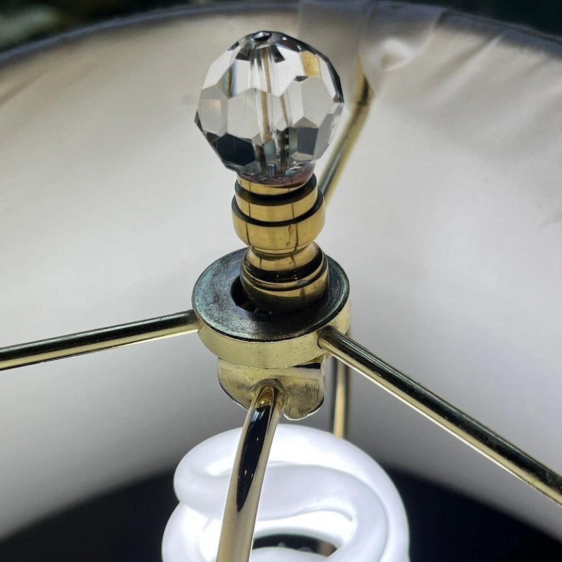 Vintage Waterford Sheila Crystal Table Lamp | 20" Tall | Polished Brass Base - 8