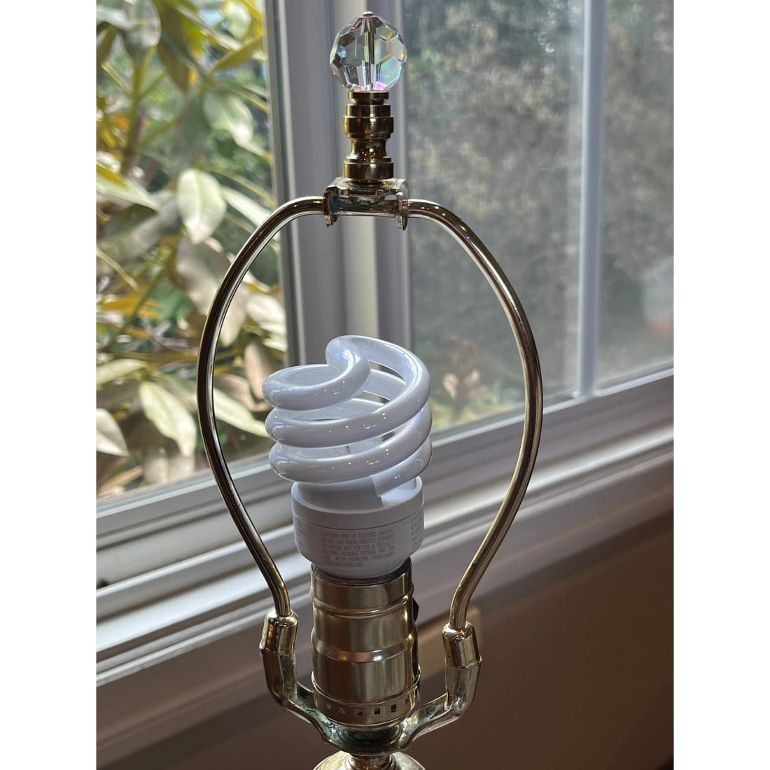 Vintage Waterford Sheila Crystal Table Lamp | 20" Tall | Polished Brass Base - 9