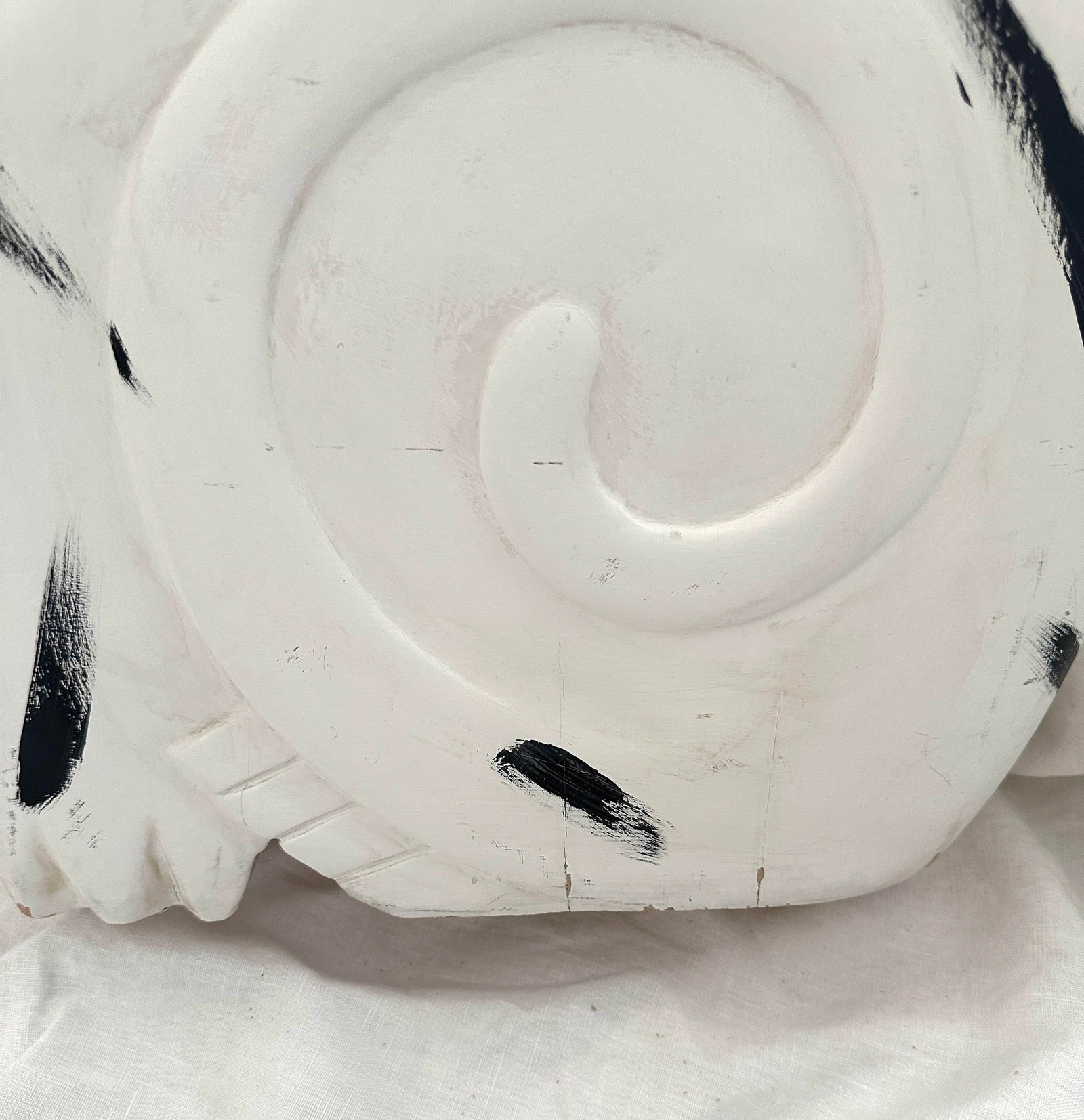 White & Black Carved Wood Cat by Laurel Burch - 12