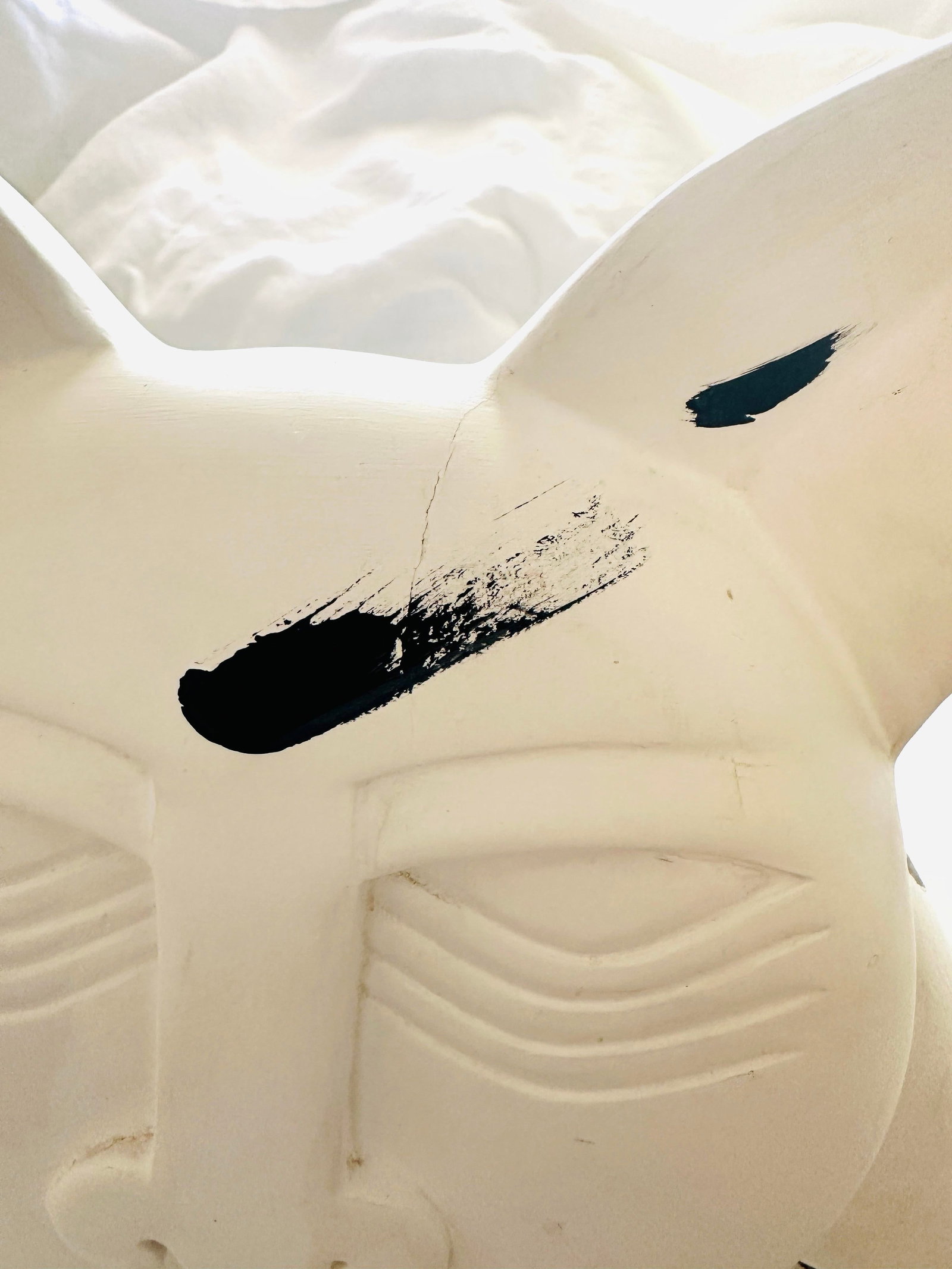 White & Black Carved Wood Cat by Laurel Burch - 4