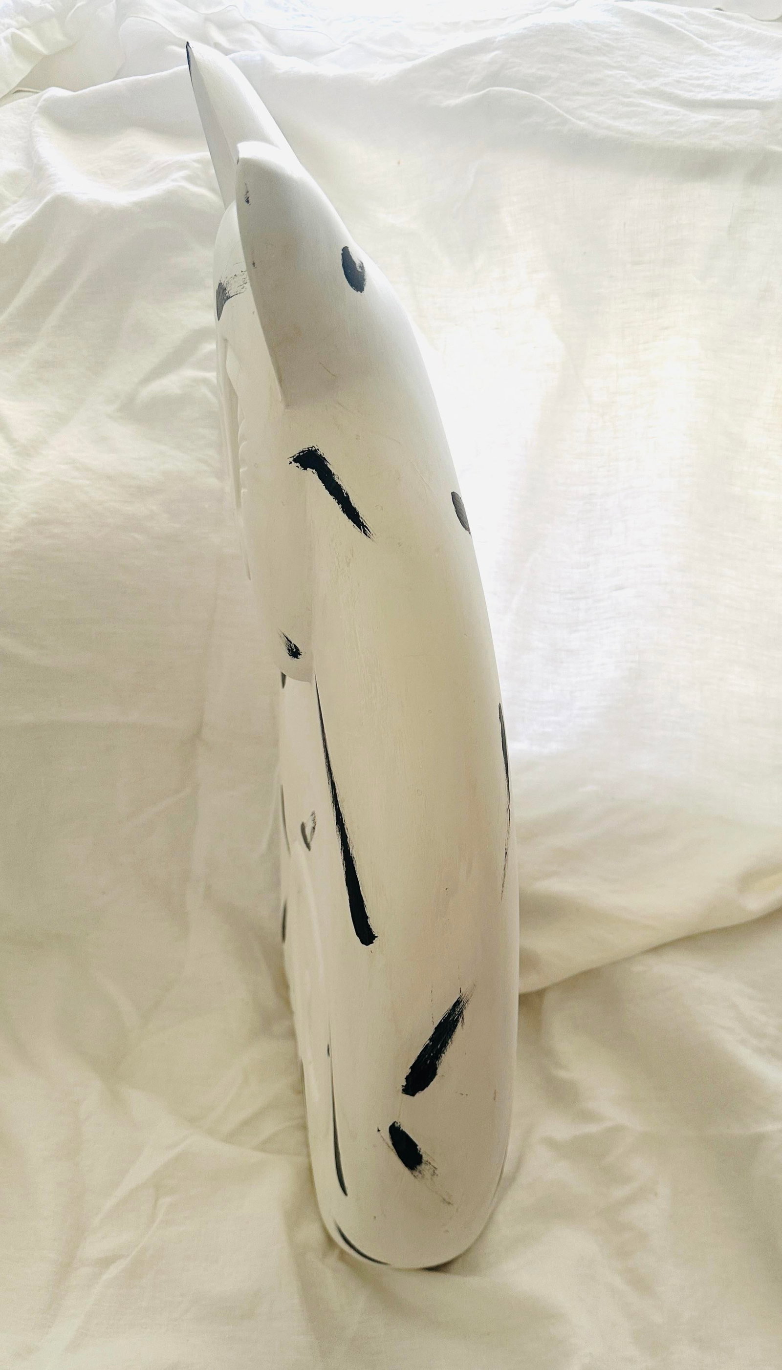 White & Black Carved Wood Cat by Laurel Burch - 9