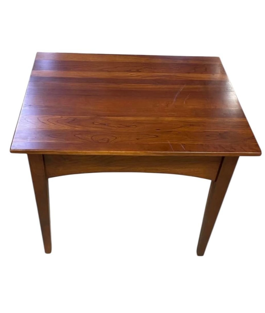 Vintage Ethan Allen Cherry Wood Rectangle Side Table - Handsome Accent With Drawer - 5