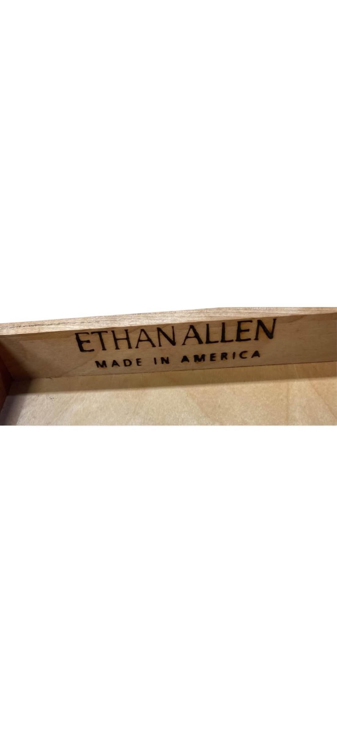 Vintage Ethan Allen Cherry Wood Rectangle Side Table - Handsome Accent With Drawer - 7