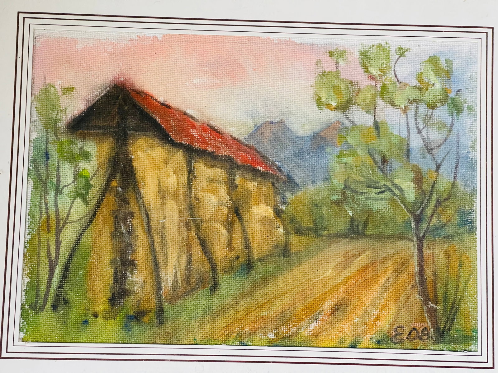 Pair Vintage Watercolours Landscape Austrian - 2