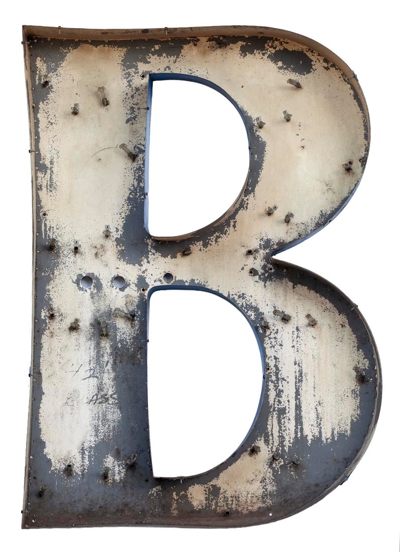 XL Vintage Upper Case Letter "B" - 3