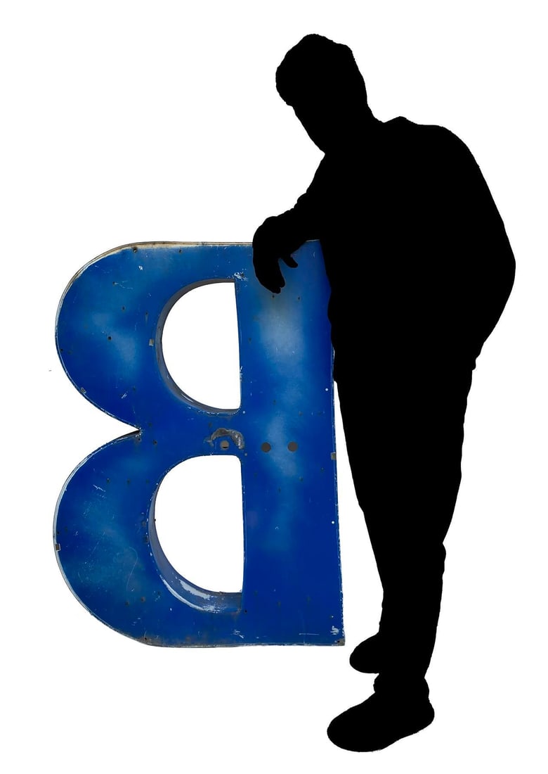 XL Vintage Upper Case Letter "B" - 4