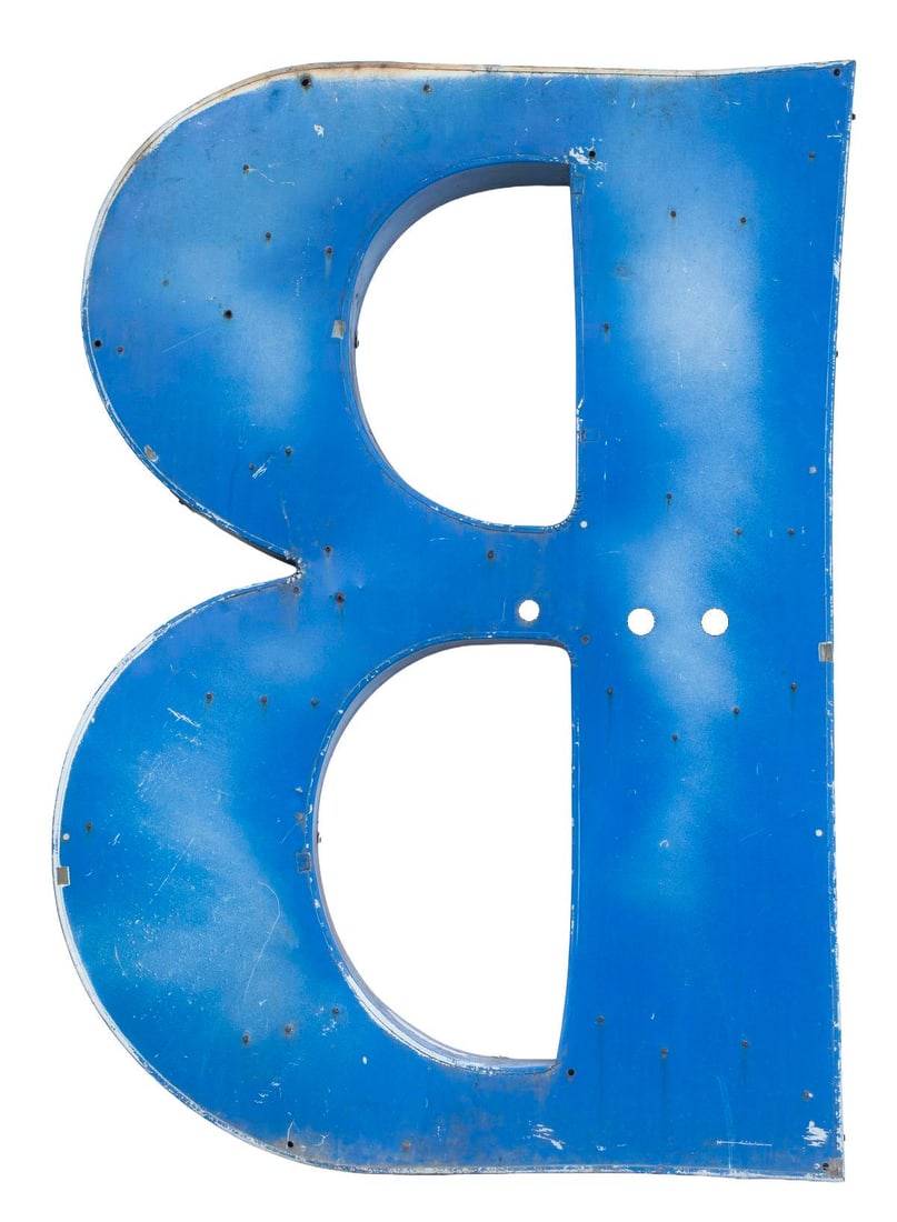 XL Vintage Upper Case Letter "B" - 5