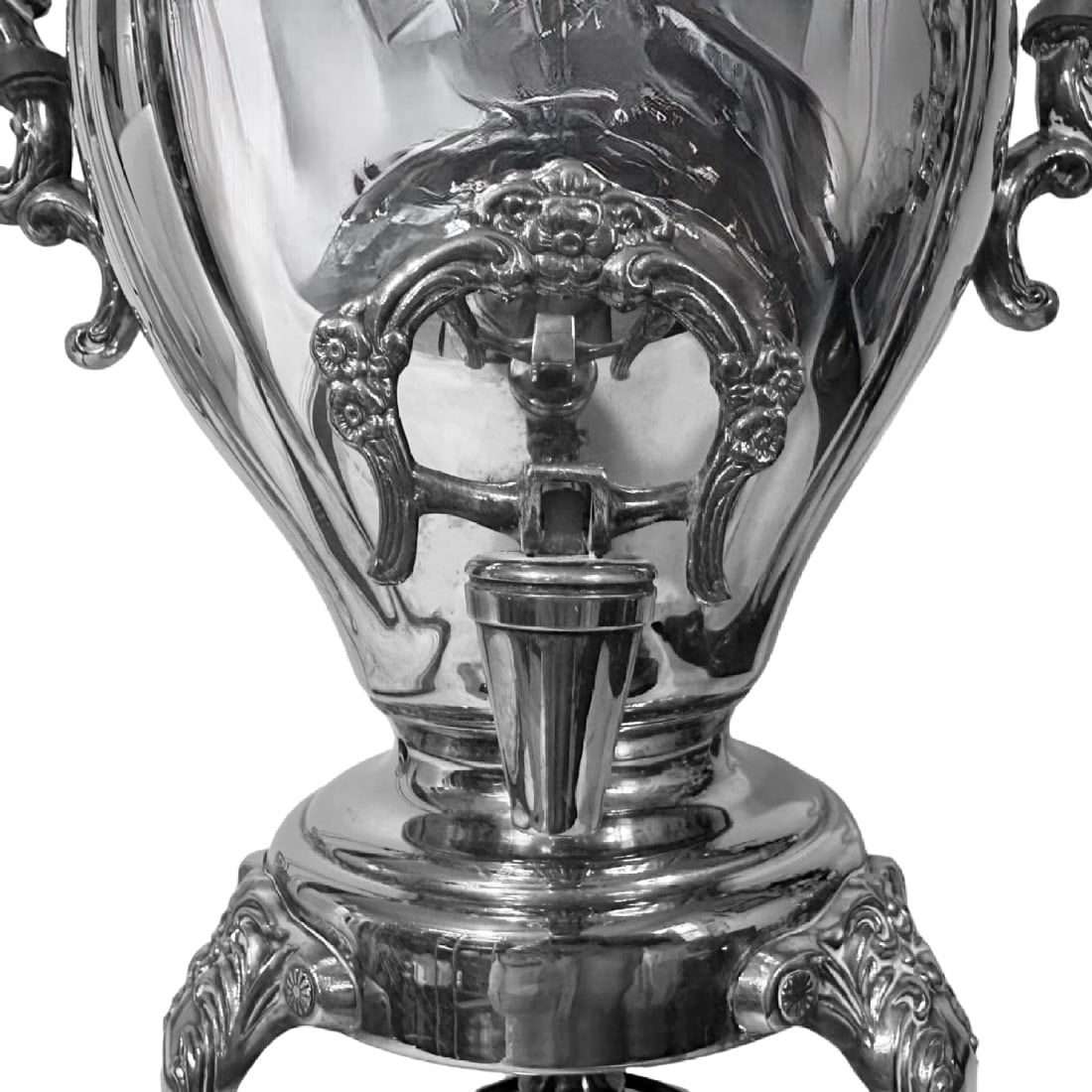 Antique Victorian Rococco Revival Silverplated Hot Water Tea Urn Samovar W/Spirit Burner - 5