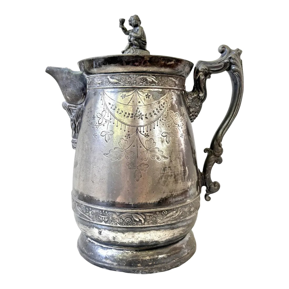 Mid 19th Century Rare Sliver Plate Victorian Pitcher by Meriden Britannia Company (1 of 7)