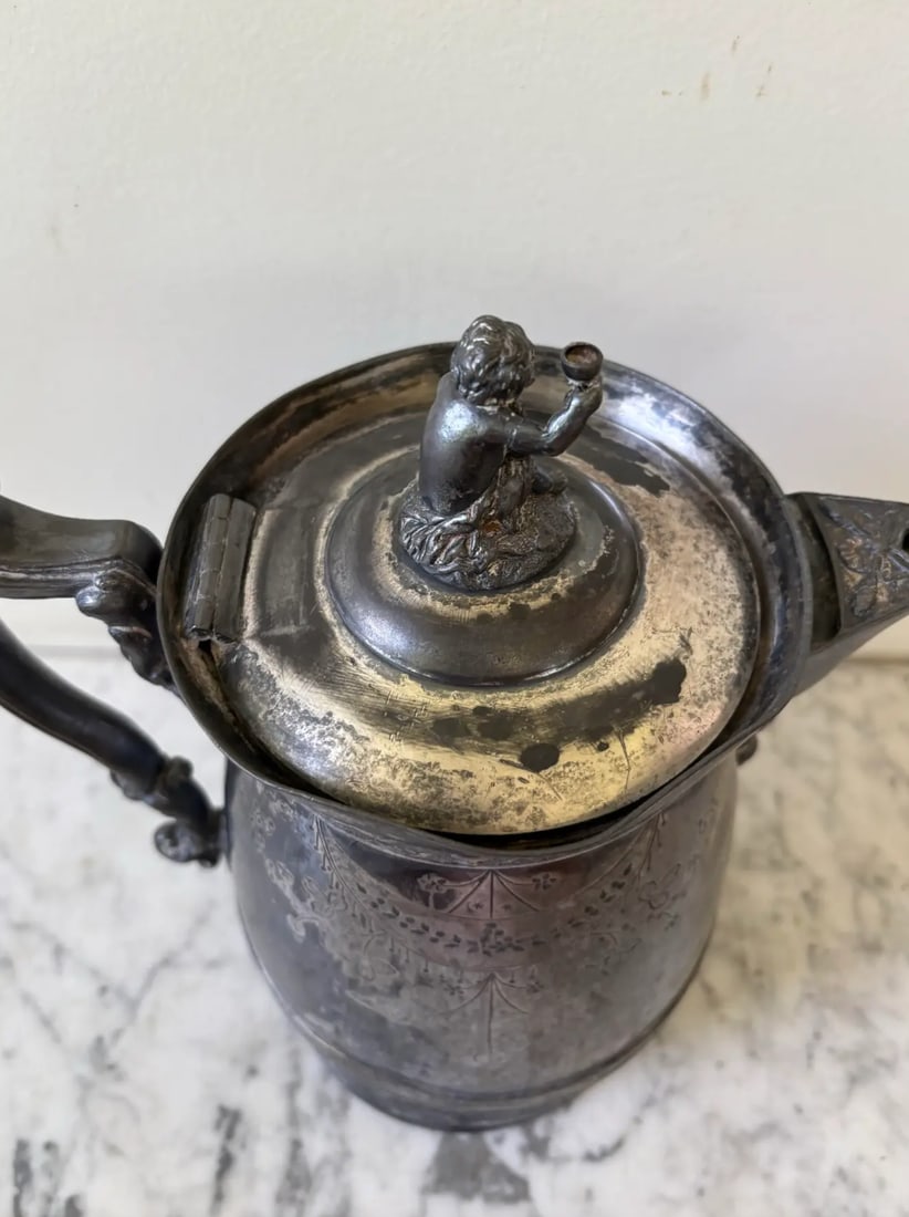 Mid 19th Century Rare Sliver Plate Victorian Pitcher by Meriden Britannia Company - 4