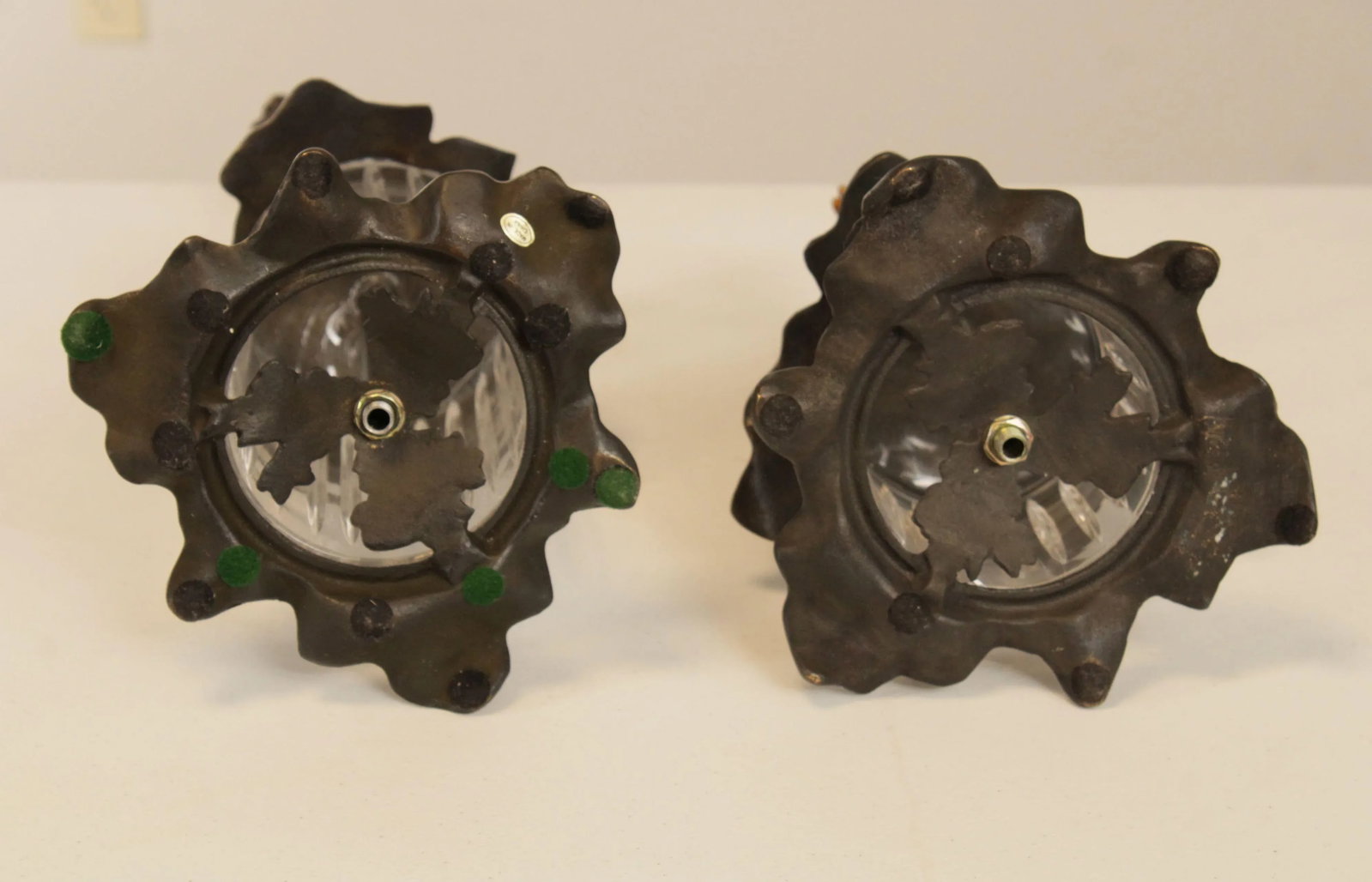 Painted Bronze Figural Candle Holders - A Pair - 6