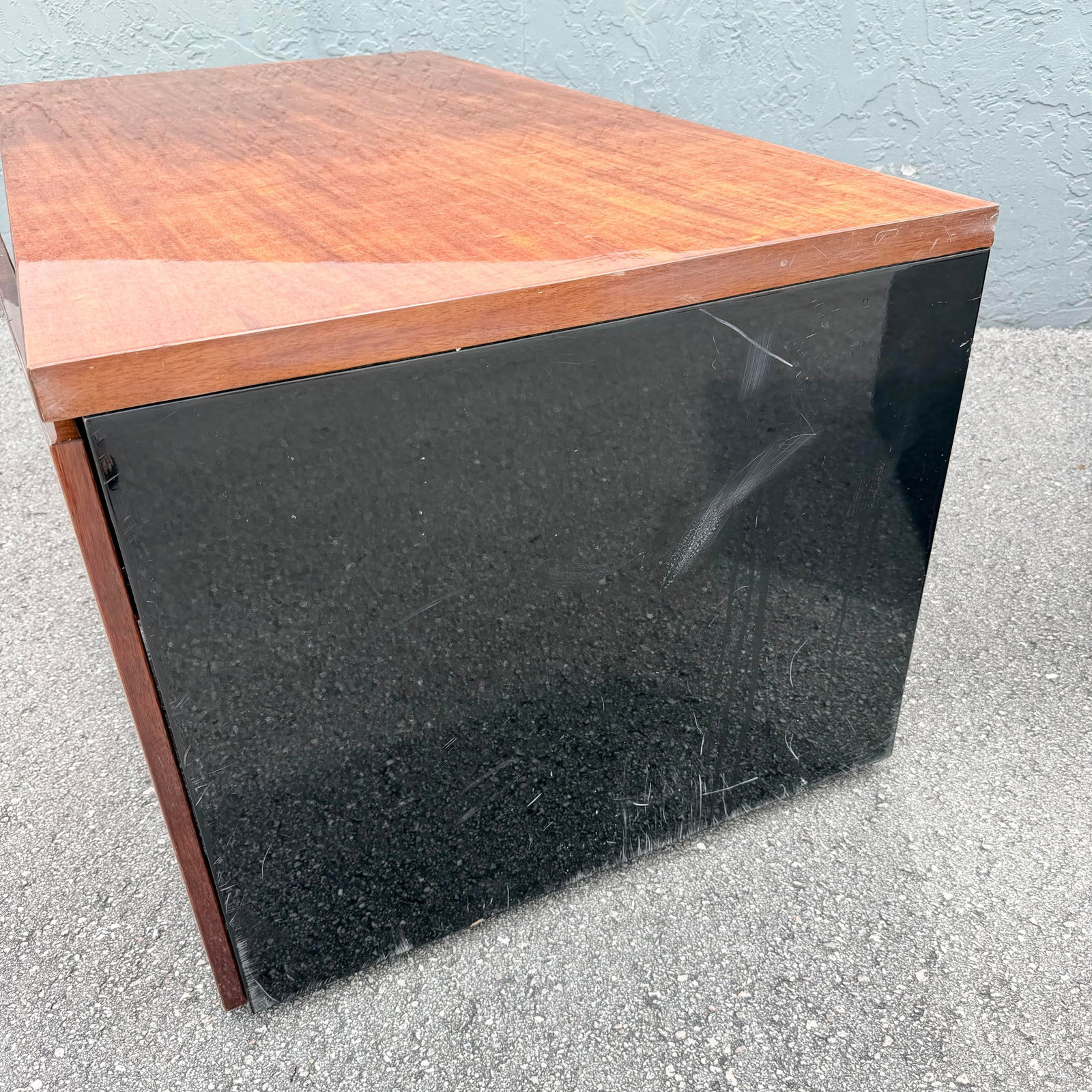 Vintage "Elan" Black Lacquered Koa Wood Cabinets by Henredon - A Pair - 5