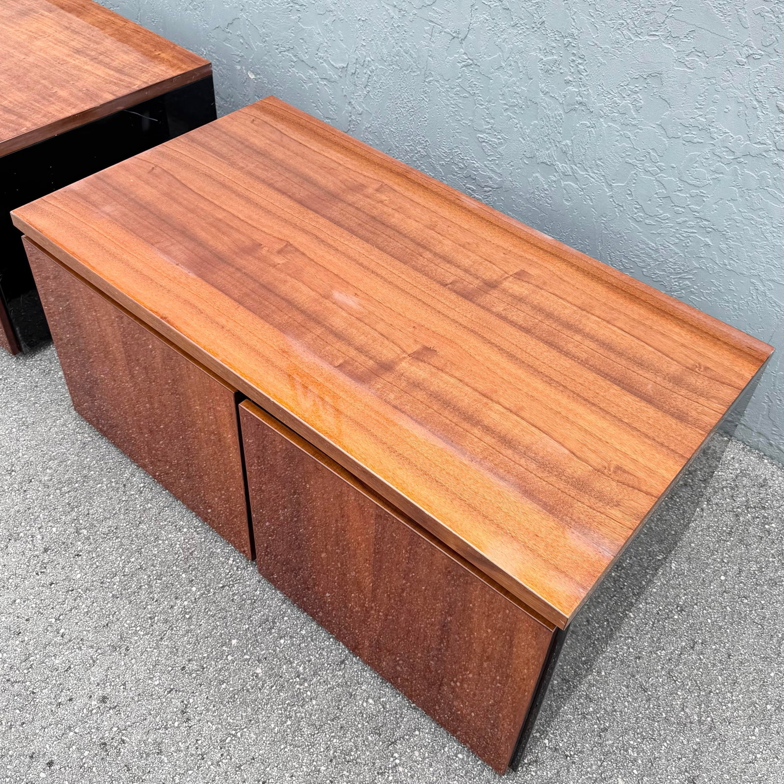 Vintage "Elan" Black Lacquered Koa Wood Cabinets by Henredon - A Pair - 7